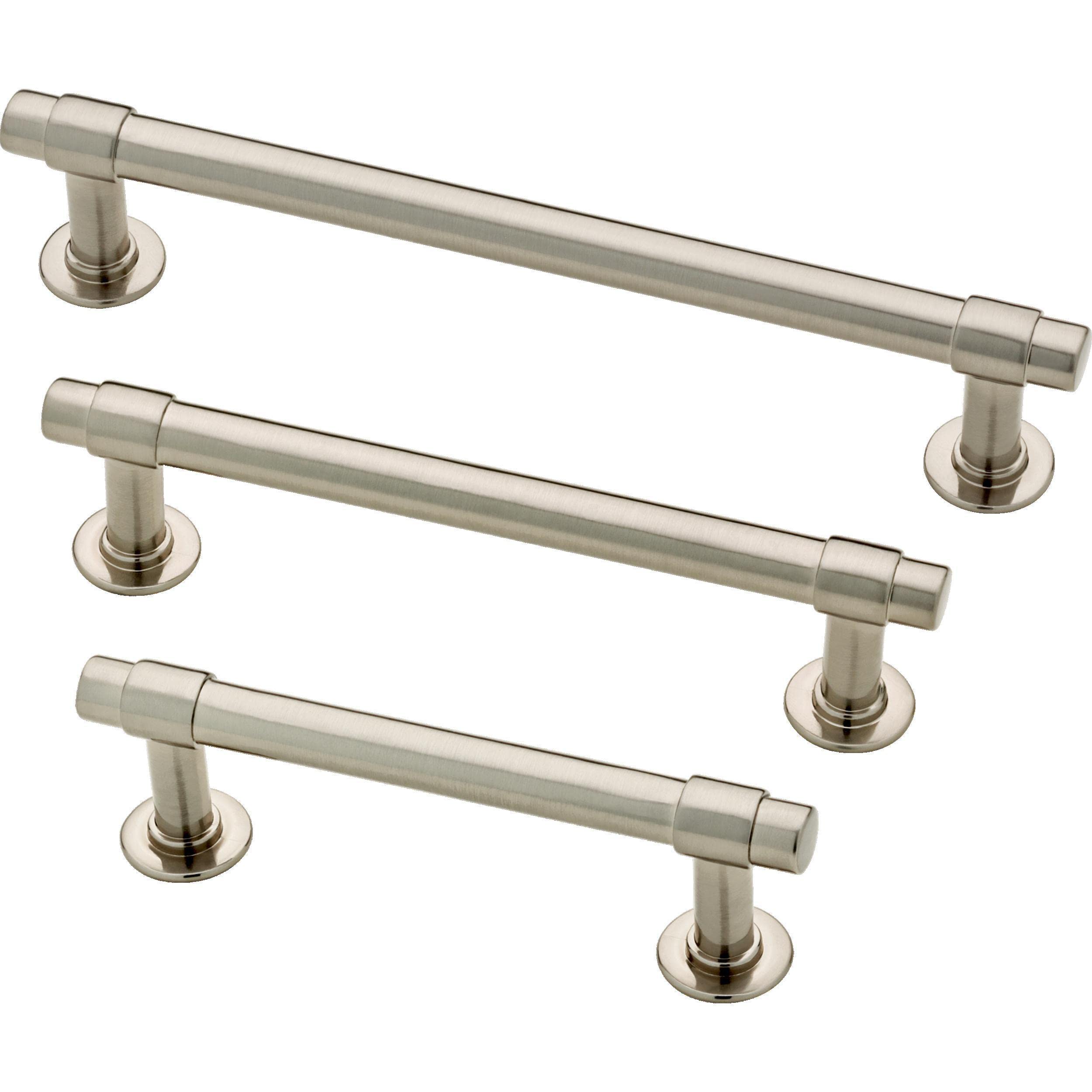 Franklin Brass Francisco 10-Pack Cabinet Handles 4 Inch Hole Center Satin Nickel Kitchen Drawer Pulls - Dresser & Furniture Hardware P29617K-SN-B - Perfect for Kitchen Cabinets, Bathroom Vanities & Bedroom Dressers