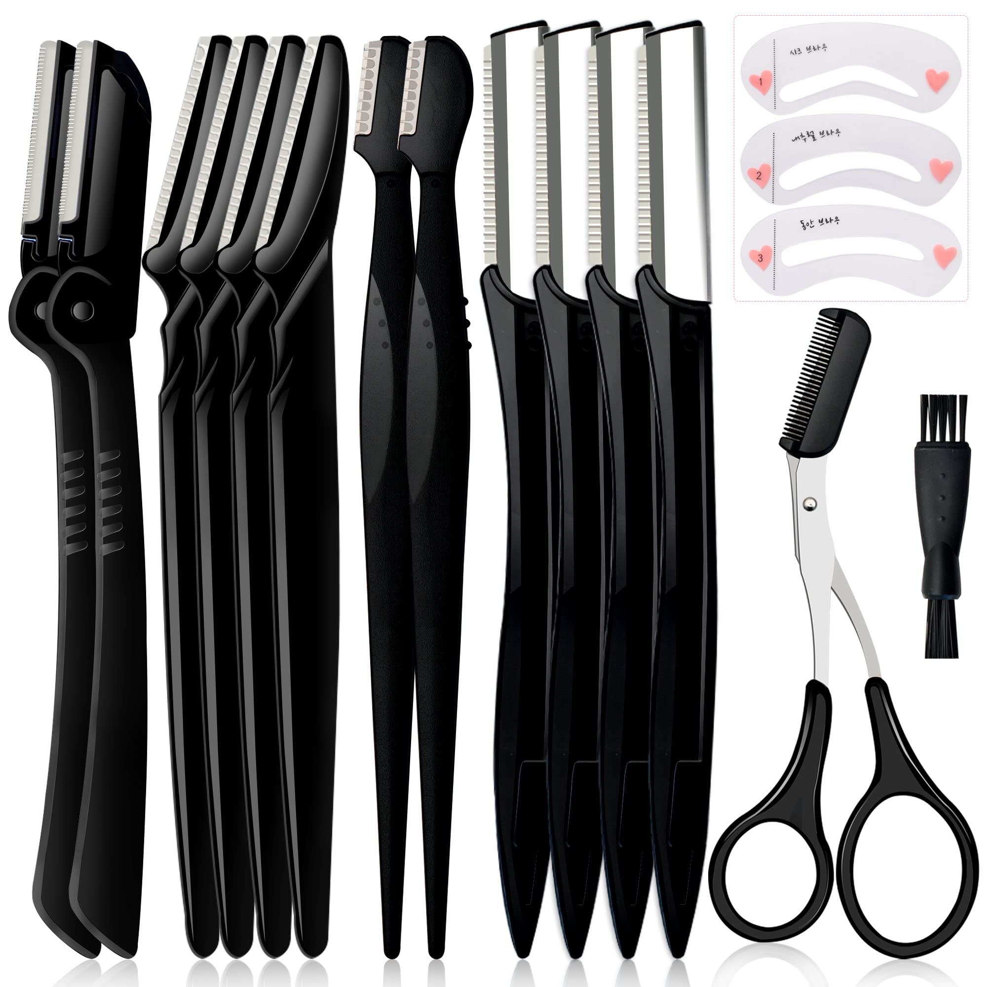 Premium Eyebrow Razor Pack - Multipurpose Dermaplaning Face Razors for Women | Facial Hair Removal, Exfoliating, Eyebrow Shaping & Peach Fuzz Trimming | Bulk Straight Eyebrow Trimmers for Smooth Skin | Perfect for At-Home Grooming, Travel & Salon Use