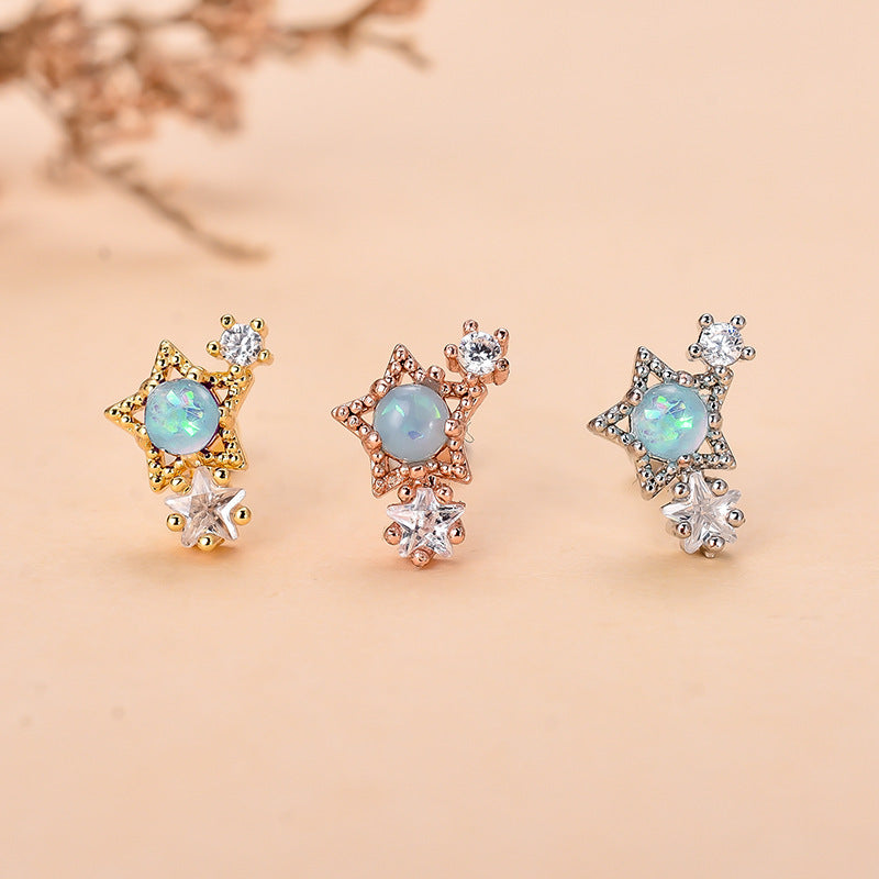 20G Moon Star Hypoallergenic Tragus Helix Studs - Surgical Steel Cartilage Earrings for Sensitive Ears | Perfect for Daily Wear, Piercing Jewelry Gift & Fashion Accessories