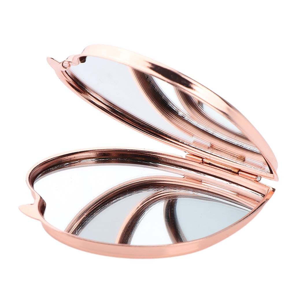VMS INDIA Heart Shaped Mini Portable Pocket Mirror - Double Sided Travel Makeup Mirror for Women, Perfect for Purse, Handbag & On-the-Go Touch Ups