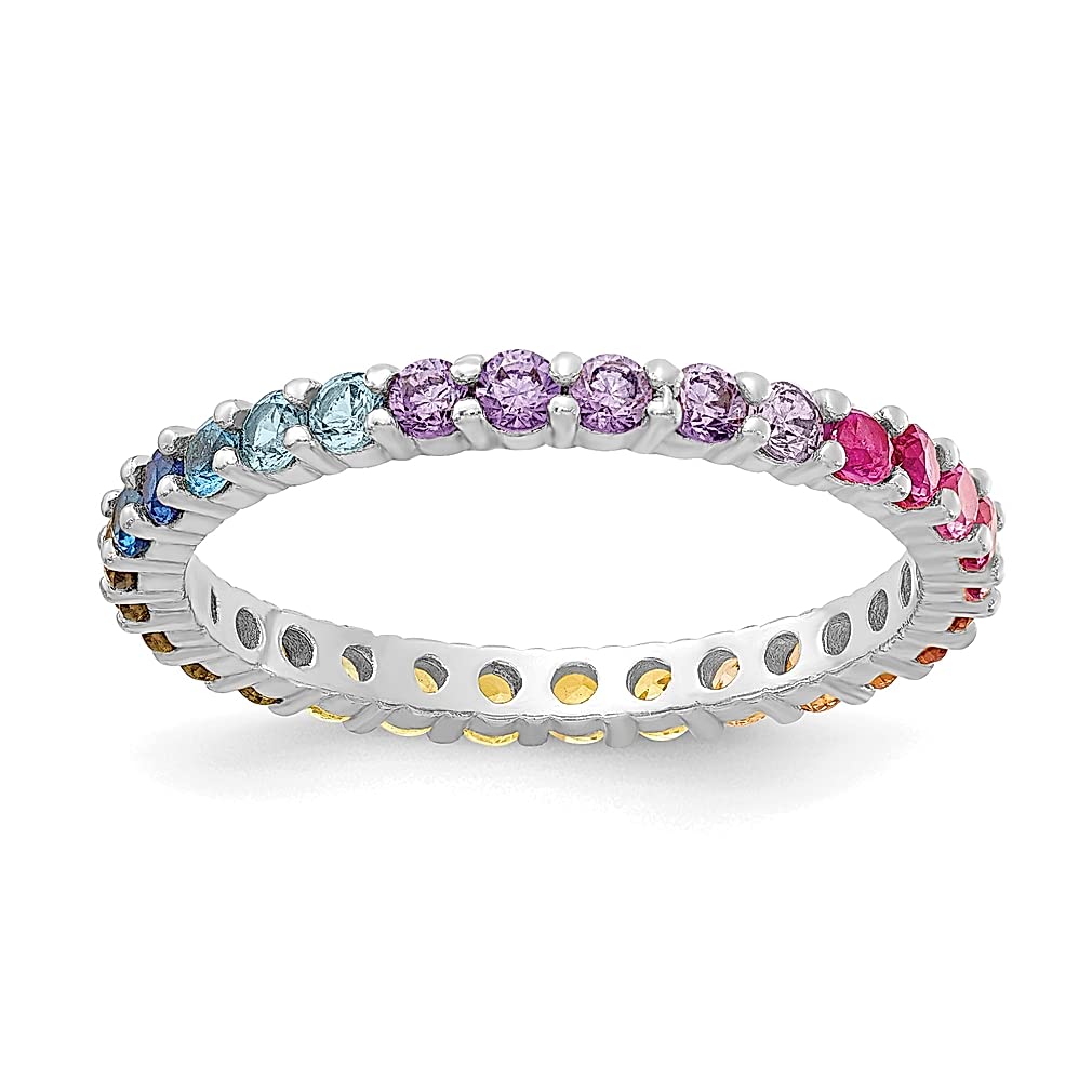 925 Sterling Silver Cubic Zirconia Eternity Band Ring for Women - Elegant Wedding, Anniversary & Valentine's Day Gift - Perfect for Bridal Jewelry, Engagement & Special Occasions