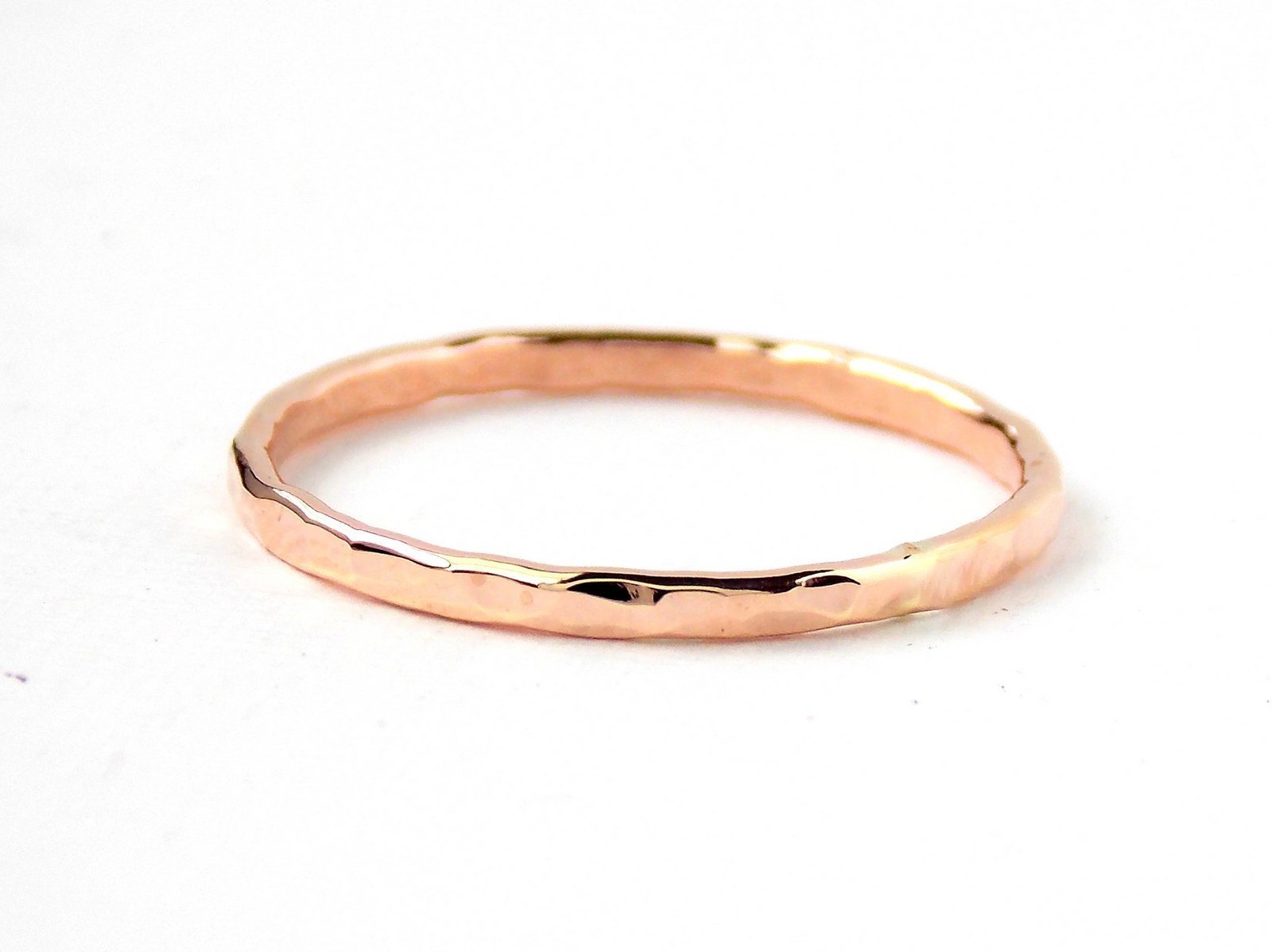 14K Gold-Filled Reflection Stacking Rings Set - Hammered, Dainty, Simple Gold & Silver Skinny Textured Rings for Women | Perfect for Layering, Everyday Wear & Special Occasions