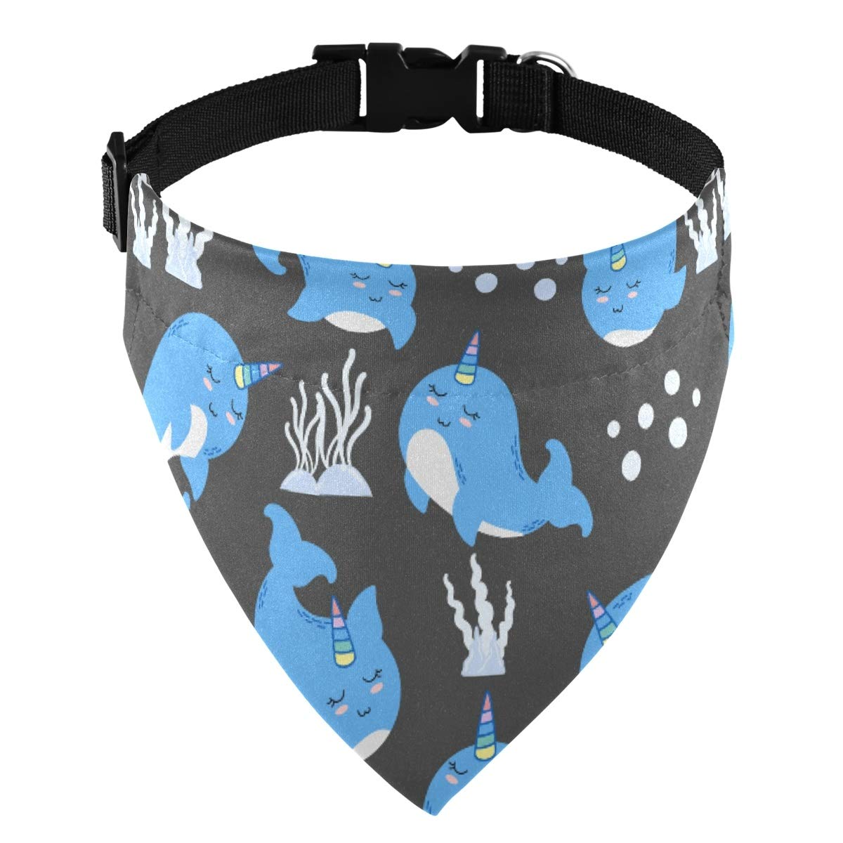Magic Unicorn Whale Triangle Dog Bandana Collar with Buckle - Adjustable, Breathable & Detachable Puppy Kerchief - Perfect for Pet Costumes, Birthday Parties & Daily Fashion Accessories