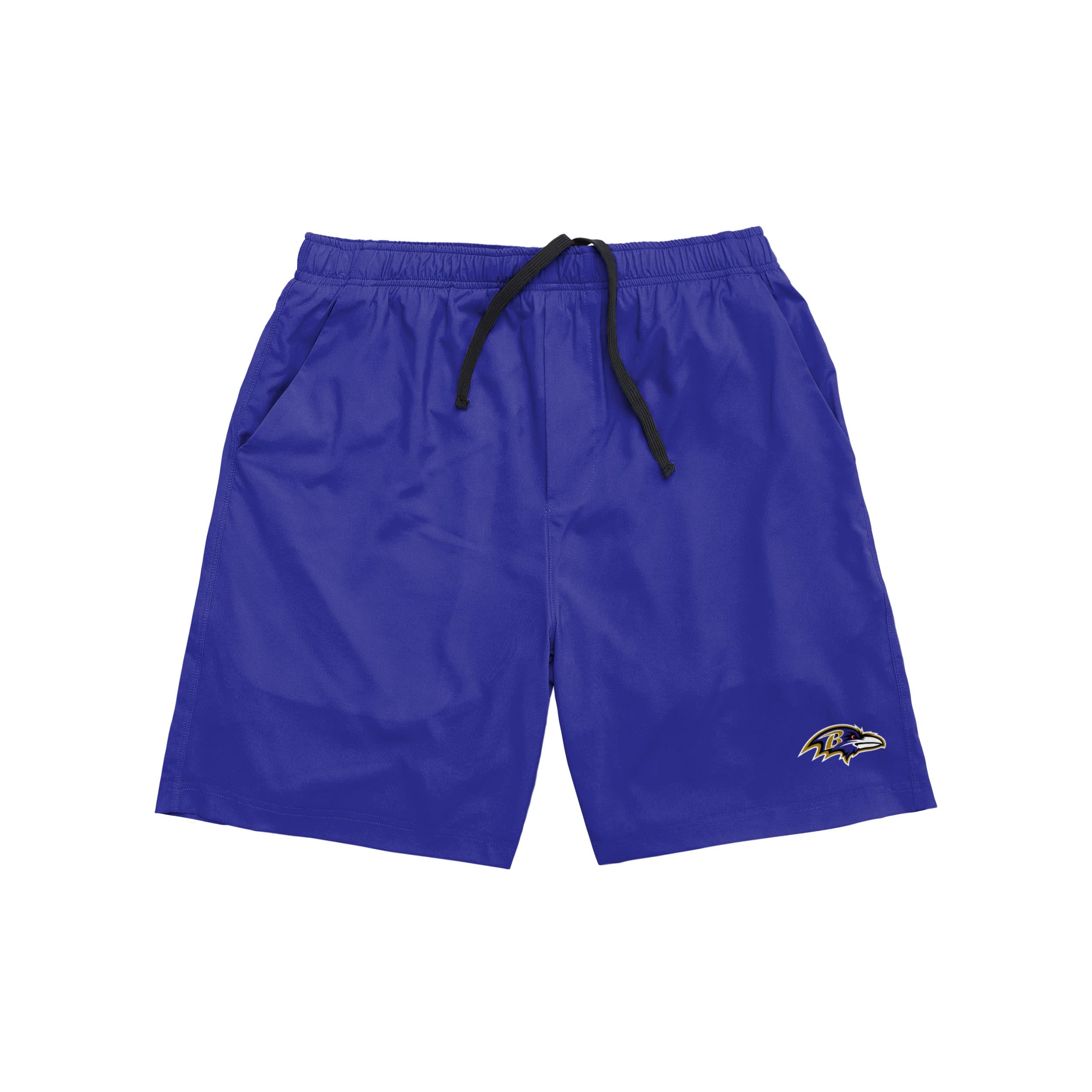 FOCO Baltimore Ravens NFL Men's Solid Woven Athletic Shorts - Medium Size for Football Fans, Game Day Outfits & Casual Wear