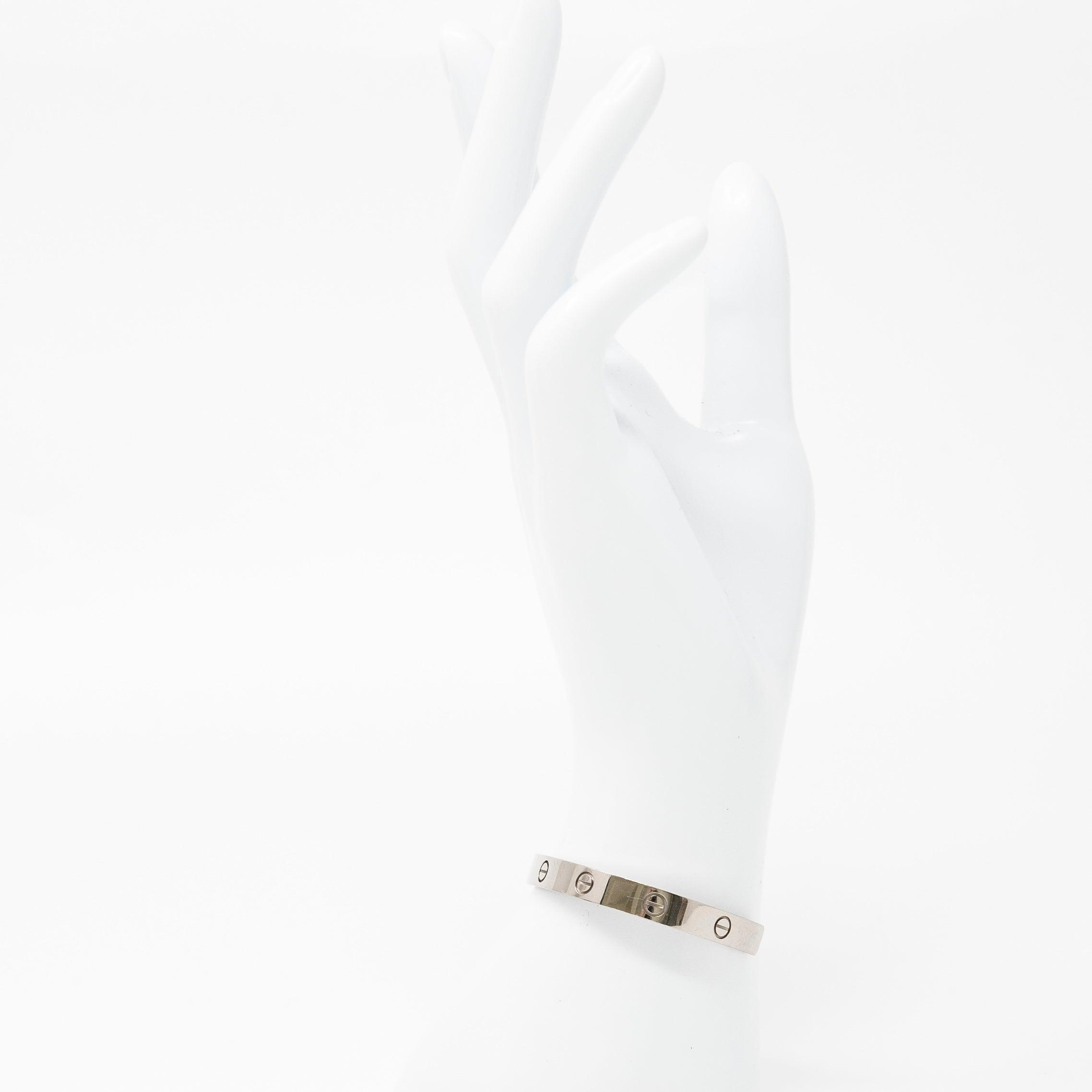 Cartier 18K White Gold Love Cuff Bracelet - Elegant Luxury Jewelry for Women, Perfect for Anniversaries, Weddings & Special Occasions
