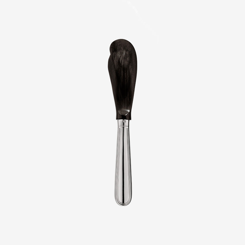 Christofle Albi Caviar Spreader - Silver Plated & Horn Handle - Elegant Caviar Serving Utensil for Fine Dining & Gourmet Entertaining