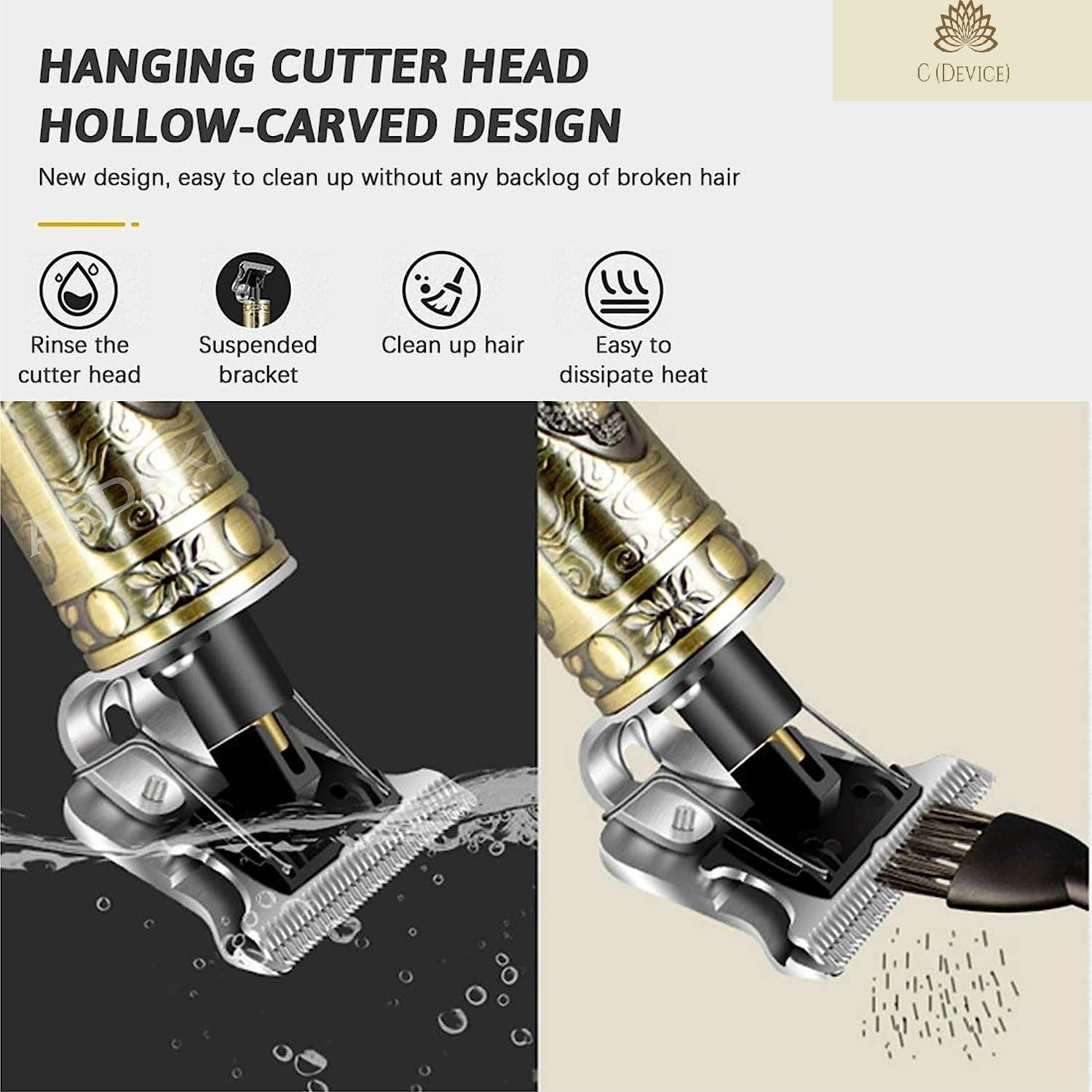Professional Men's Hair & Beard Trimmer - Adjustable Blade Clipper, Body Groomer & Shaver with Metal Body for Precise Close Cuts | Perfect for Home Grooming, Travel & Professional Barbershop Use