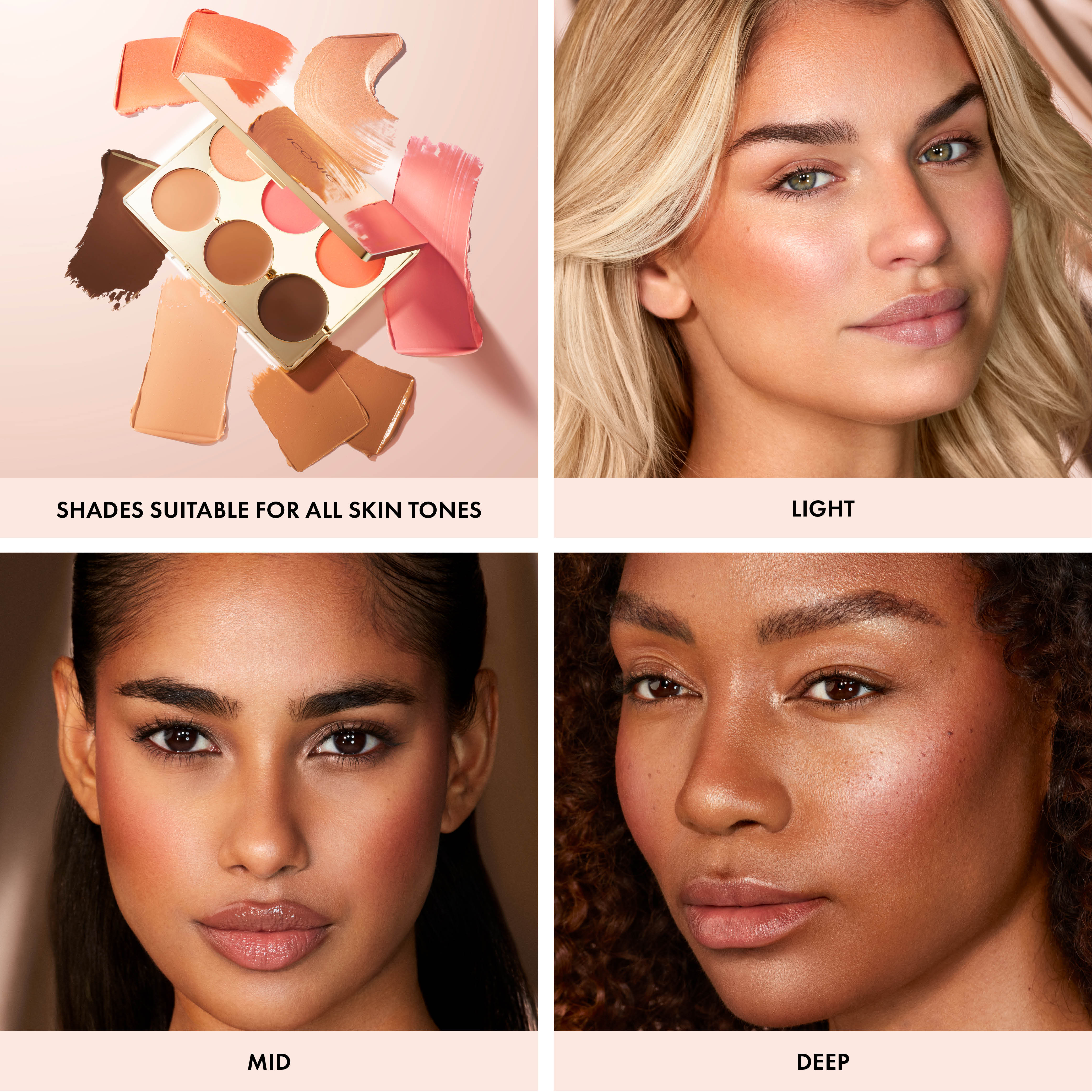 Best Cream Face Palette for Makeup - High Pigment Blendable Cream Blush, Contour & Highlighter Kit - Perfect for Daily Use & Professional Makeup Artists