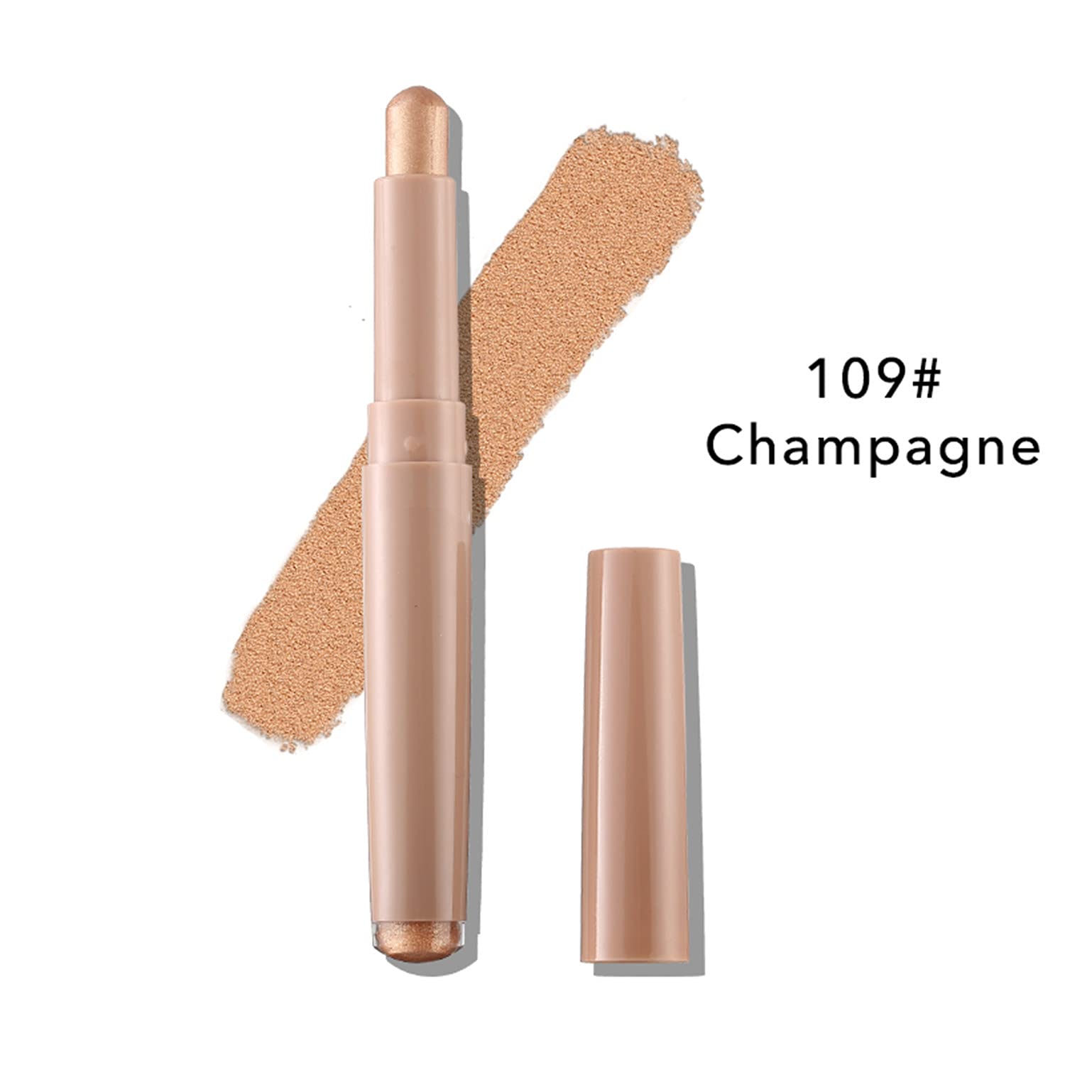 MAEPEOR 10 Color Matte Shimmer Eyeshadow Stick - Waterproof Long Lasting Cream Eyeshadow Pen for Day & Night Makeup (110# Gold) | Perfect for Parties, Weddings & Everyday Wear
