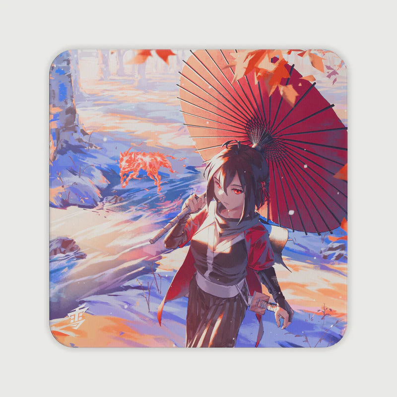 Yuki Aim Kitsune Gaming Mouse Pad - Large XXL Non-Slip Rubber Base - Perfect for PC, Laptop, Office & Esports Gaming Setup