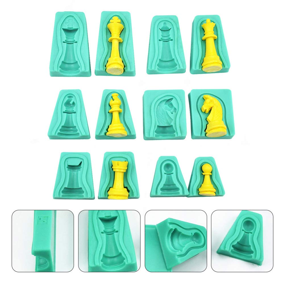 12Pcs 3D Chess Piece Silicone Mold Set for DIY Cake Decorating, Chocolate Making, Candle Wax & Resin Crafts - Perfect for Birthday Parties, Baking Projects, and Creative Gift Making