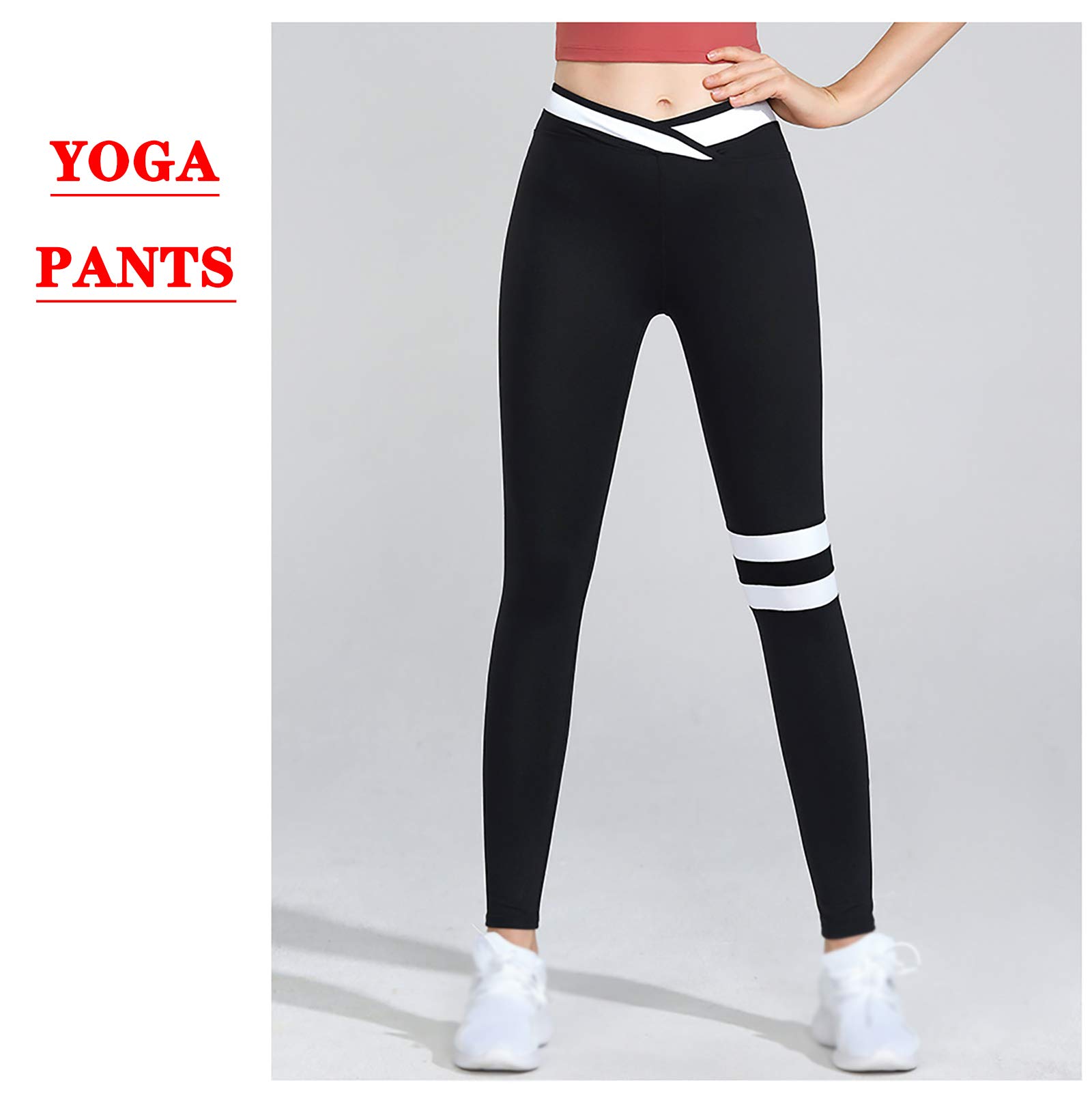 High Waist Seamless Yoga Pants for Women - Gym & Running Tights (S-XL) Black - Perfect for Workouts & Lounge