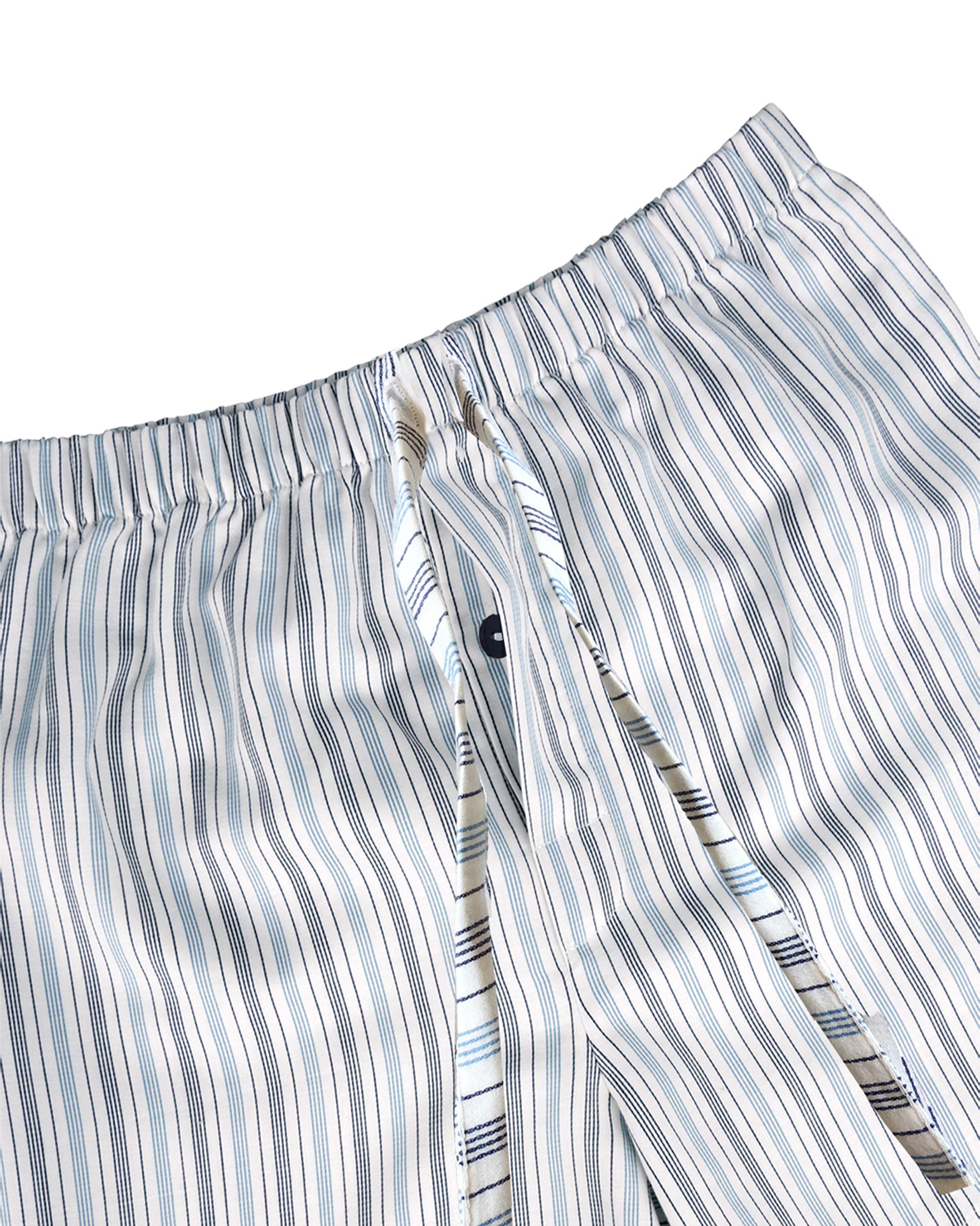 Premium Men's Striped Boxer Shorts & Pajama Pants Set - Vincenzo Satin Linen Cotton Underwear - Made in Europe - Soft & Breathable for Sleep, Lounge & Travel
