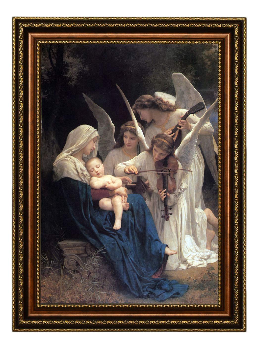ELITEART - William-Adolphe Bouguereau 'Song of the Angels' Oil Painting Reproduction, Giclee Wall Art, Framed Canvas Print 29