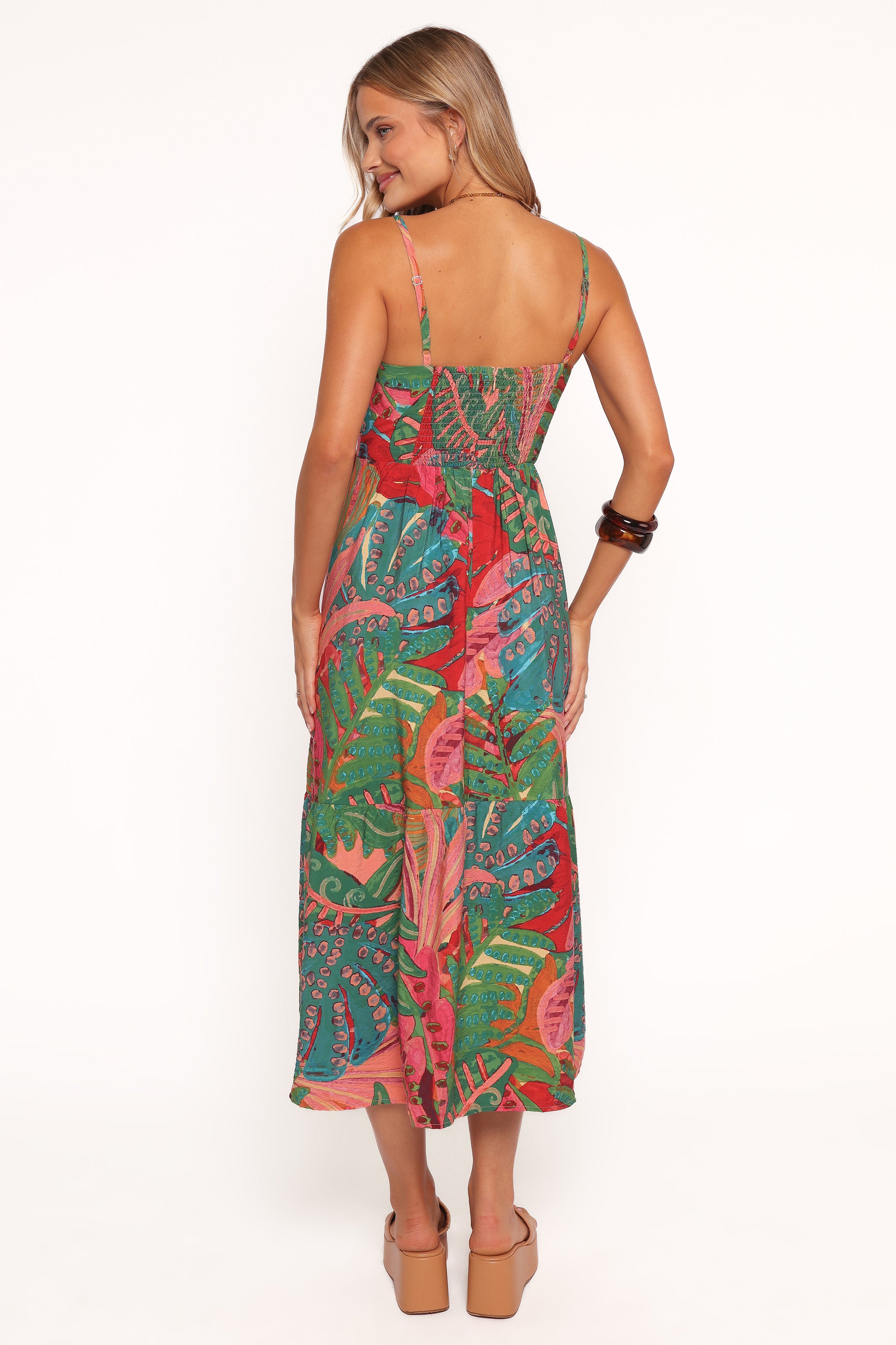 Eleonora Midi Dress in Calypso Coral - Flowy Summer Dress for Women, Beach Cover Up, Vacation Outfit, Party Wear & Casual Day Dress
