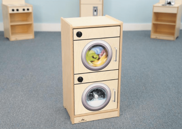 Natural Wooden Toddler Washer & Dryer Toy Set - Pretend Play Laundry for Kids Ages 2-5 | WB2365 | Perfect for Role Play & Early Learning Activities