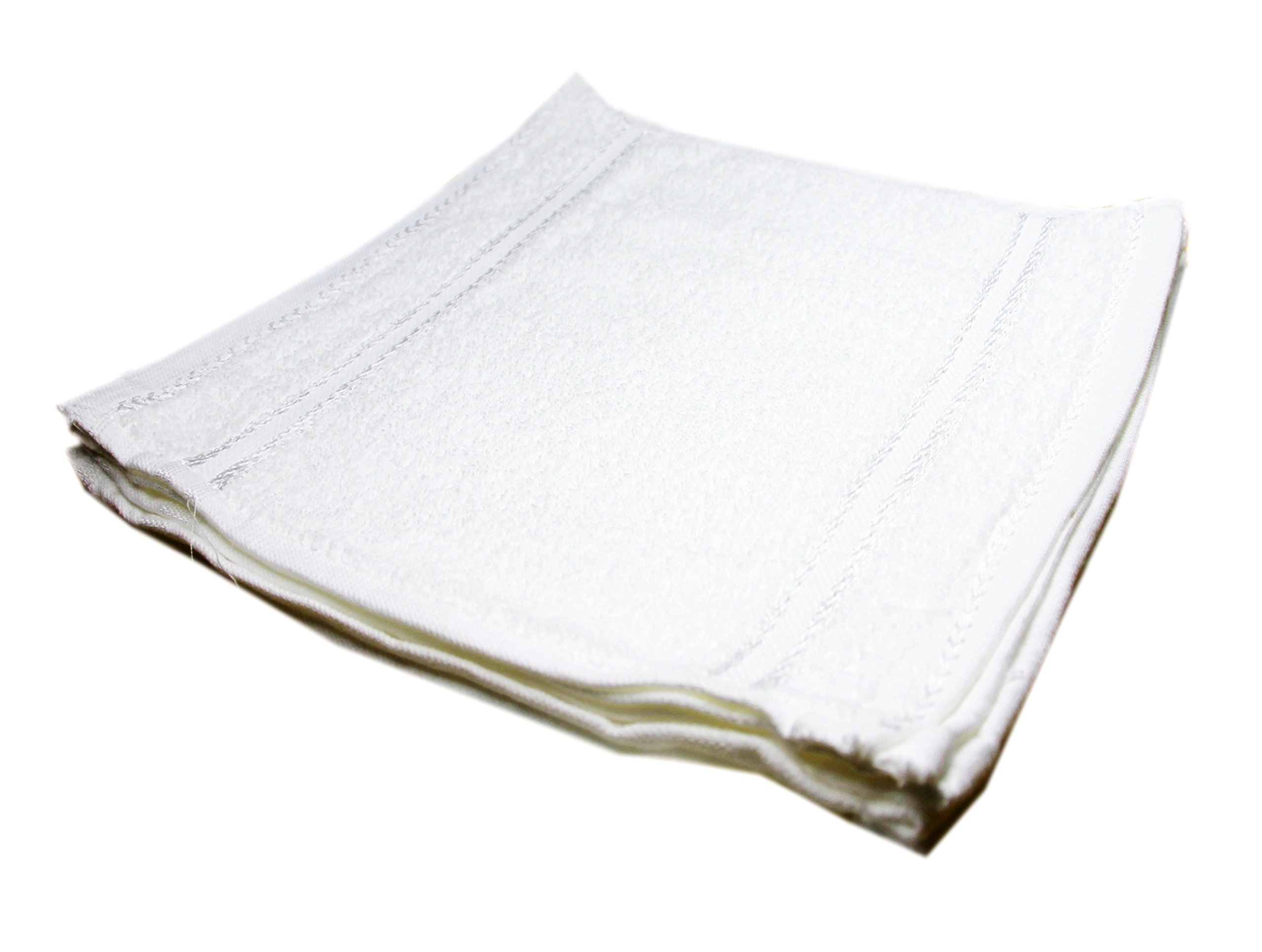 Premium 100% Cotton Face Hanky & Handkerchief Set - Ultra Soft 300 GSM K.S. Collection Silverline - 10 Pack (10x10 Inch, Solid White) for Daily Use, Travel & Gentle Facial Care