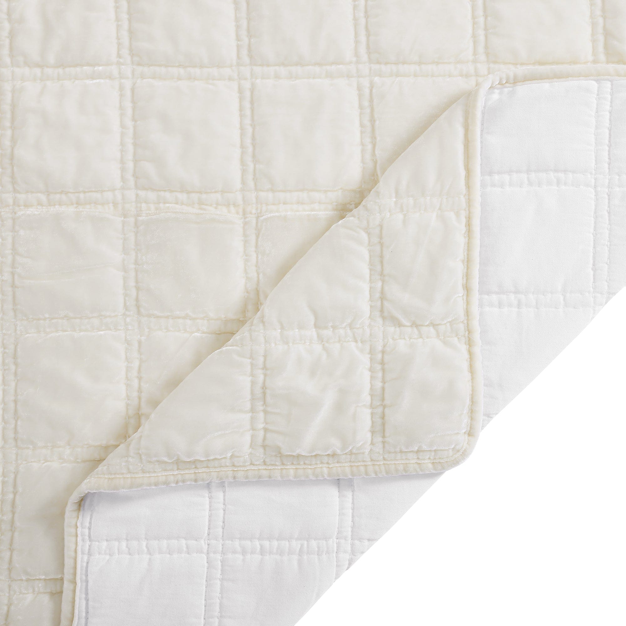 Luxury Stella Faux Silk Velvet Double Box Stitch Quilt Set - Queen Size Bedding with Premium Soft Fabric for Cozy Bedroom Decor & Hotel Style Comfort