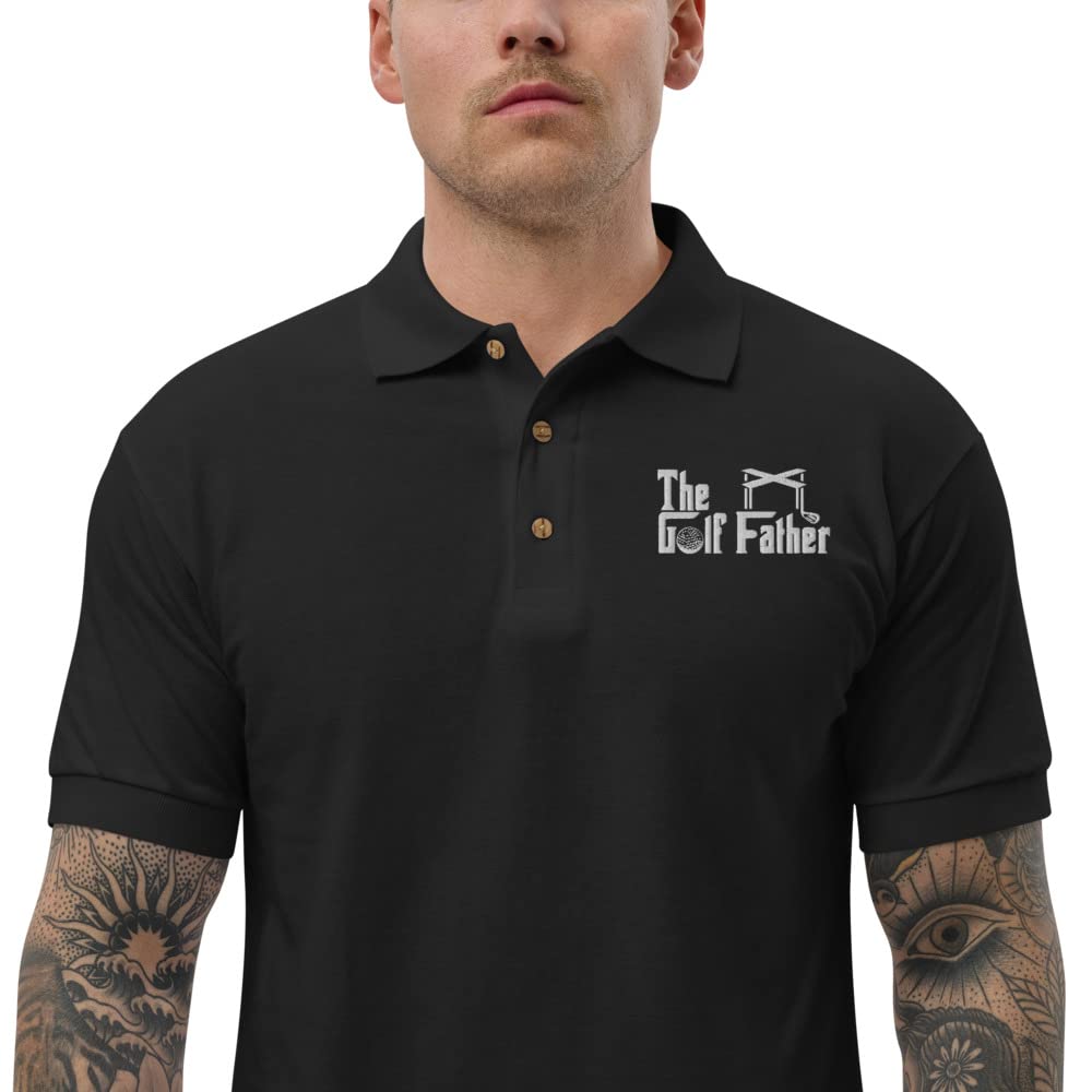 Funny Golf Shirt for Dads - 'The Golf Father' Embroidered Polo Shirt | Perfect Father's Day Gift for Golf Lovers | Ideal for Golf Courses, Tournaments & Casual Wear