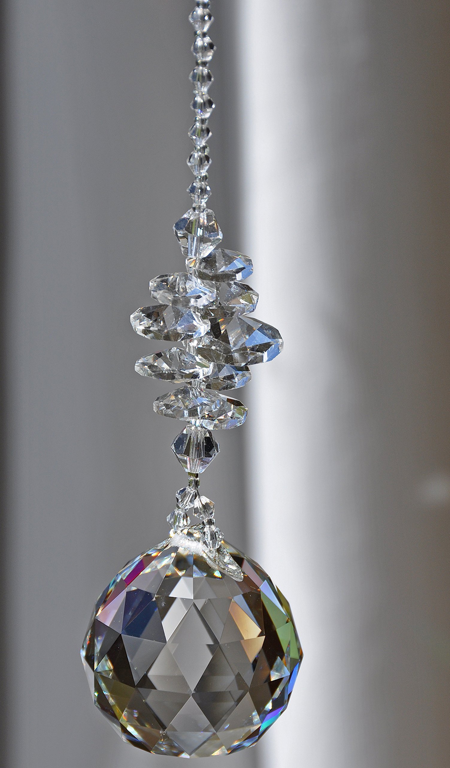 Premium Crystal Glass Hanging Suncatcher - Feng Shui Rainbow Maker Window Ornament with Prism Effects | Elegant Crystal Ball Decor for Home, Office & Garden | Perfect Anniversary & Birthday Gift Idea for Women & Men