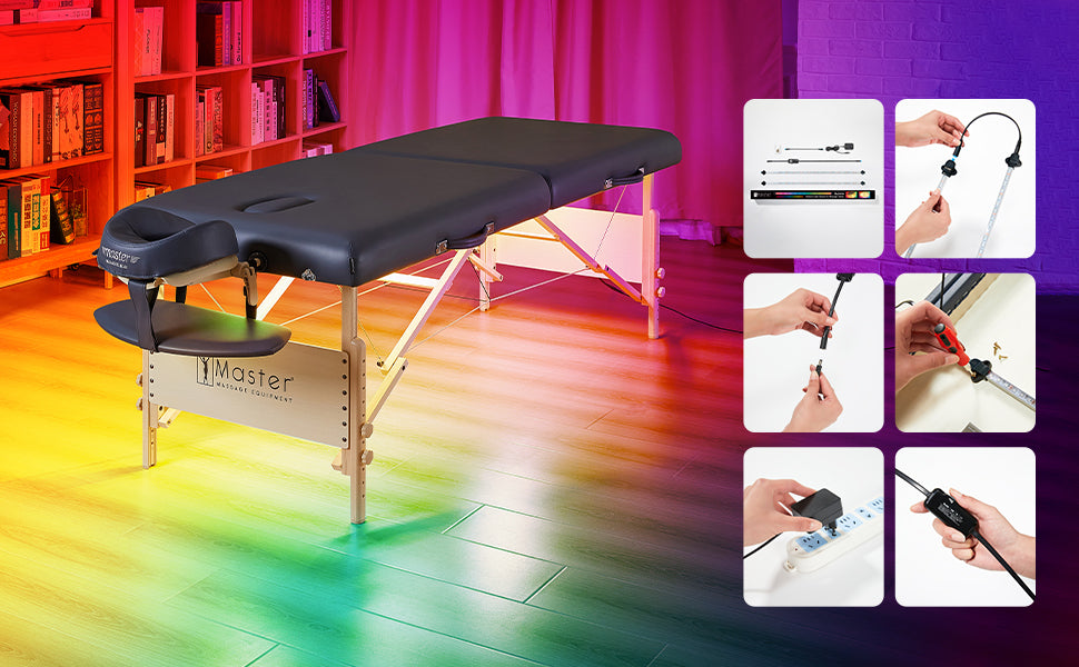 Aurora Multicolor LED Ambient Lighting System for Massage Tables - Adjustable Atmosphere Light with Remote Control | Perfect for Spa, Massage Therapy & Relaxation Rooms