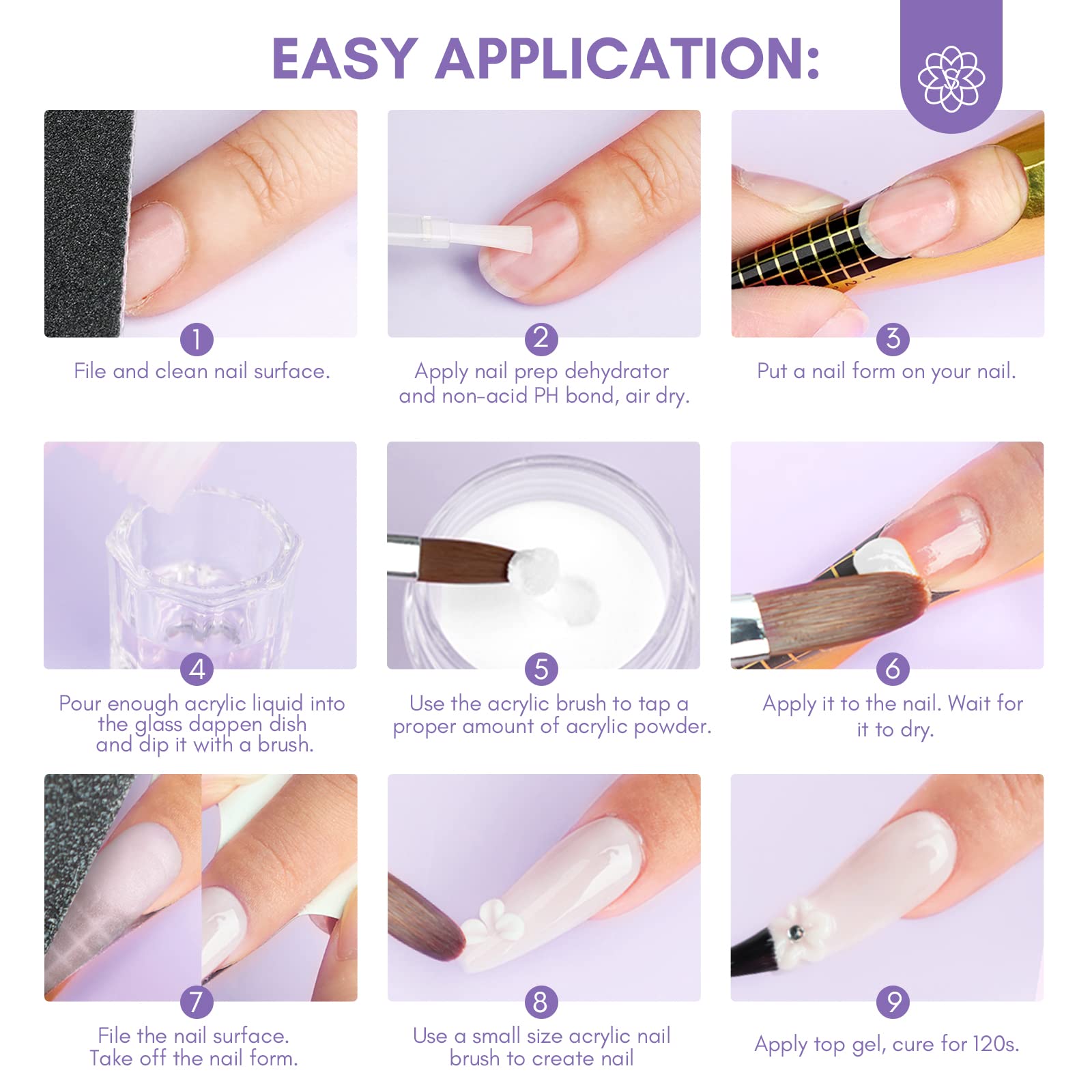 SAVILAND Professional Acrylic Nail Kit with Electric Drill - Clear Pink White Acrylic Powder & Liquid Set, Nail Brush & Tools for Beginners | DIY Nail Extensions & Home Salon Manicures | Perfect for Nail Art, French Tips & Gel Polish Application