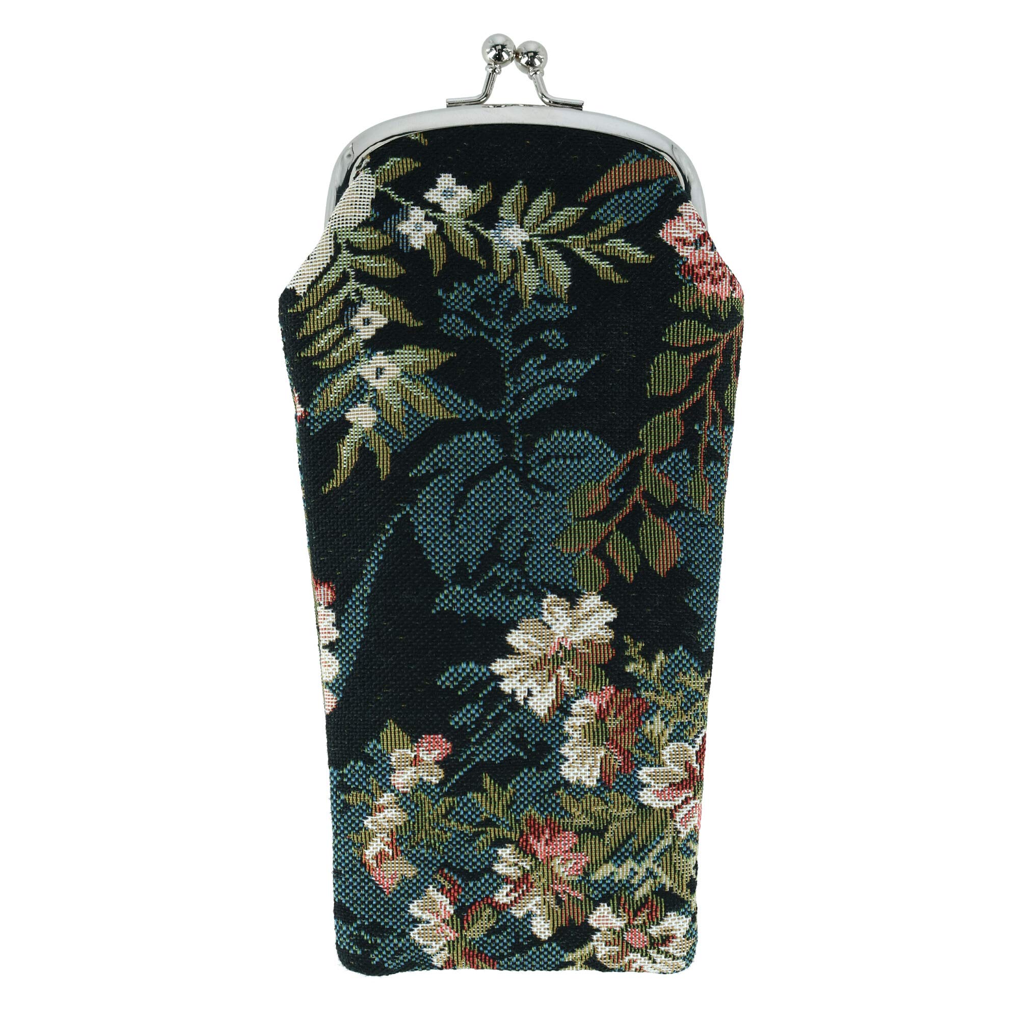 CTM® Women's Floral Print Tapestry Glasses Case & Coin Purse Set - Stylish Eyewear Storage & Small Wallet for Everyday Use, Travel, and Gift Giving