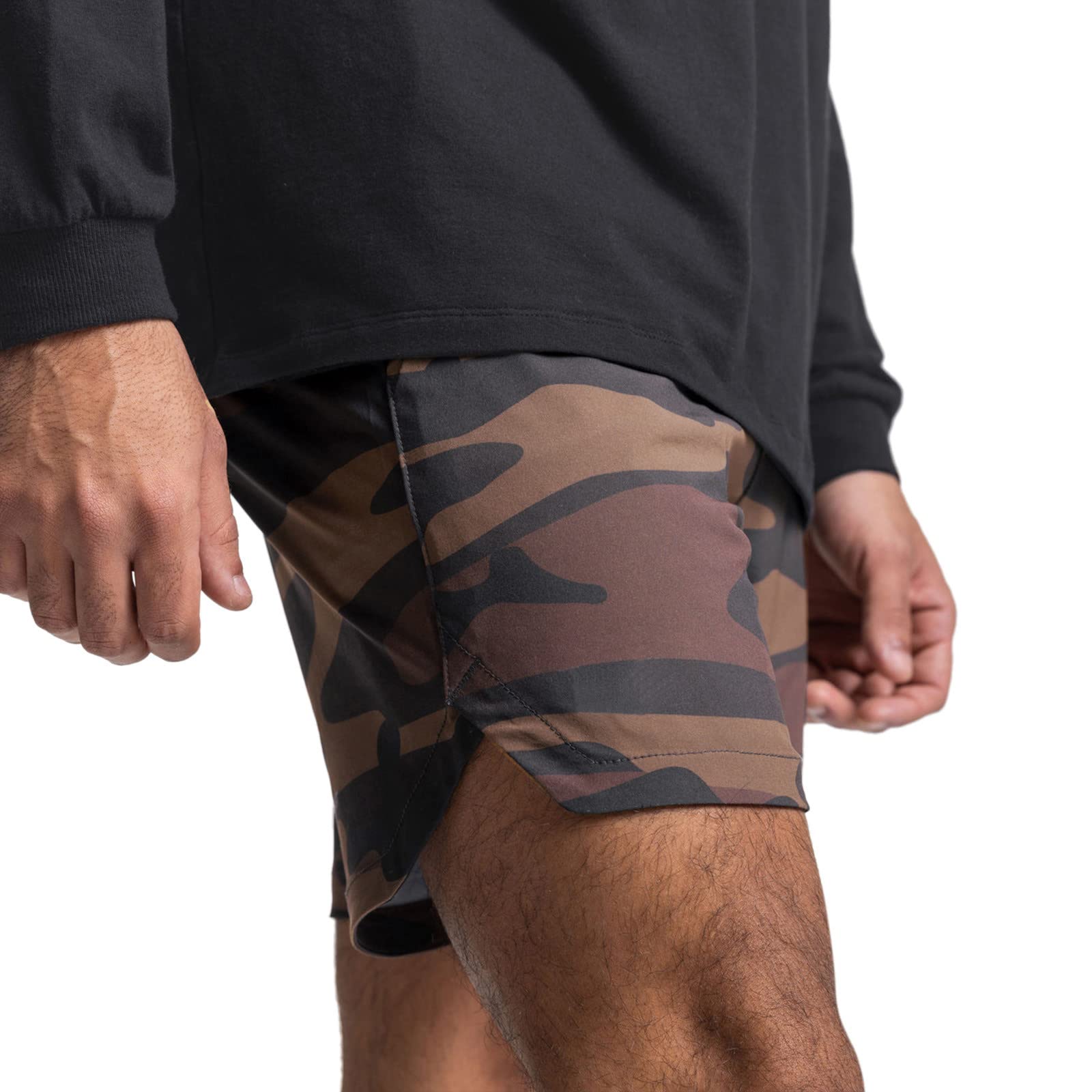 Men's 5 Inch Inseam Athletic Shorts - Quick Dry Gym Workout & Bodybuilding Shorts with Camo Design - Perfect for Running, Training & Outdoor Activities