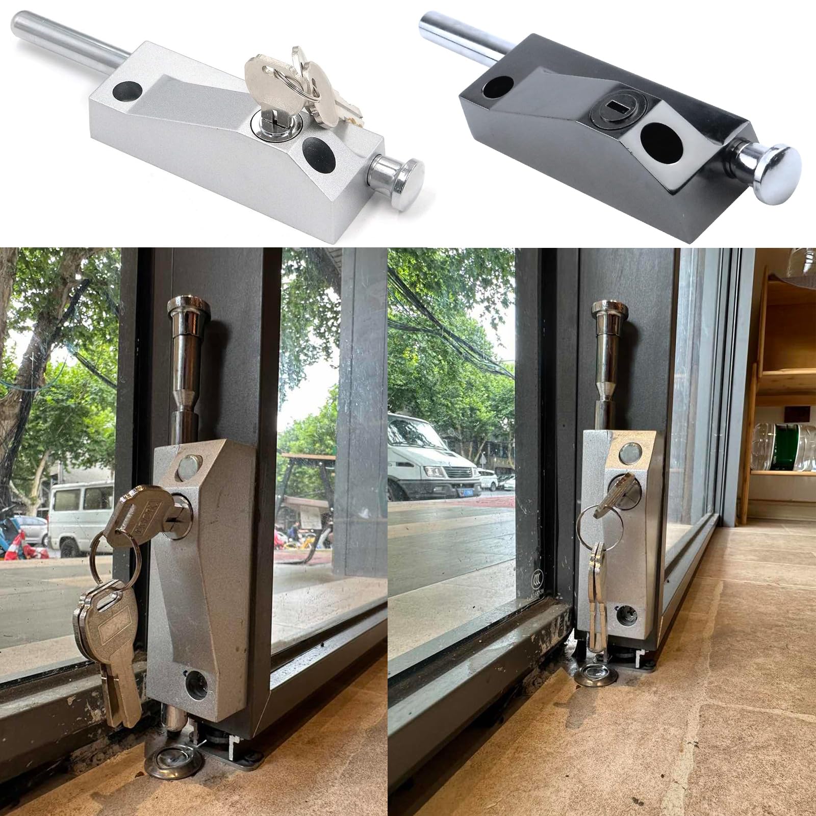 MY MIRONEY Sliding Door Lock - High Security Auxiliary Lock for Windows & Glass Patio Doors (Yale Keyway Compatible) - Perfect for Home, Office & Apartment Safety
