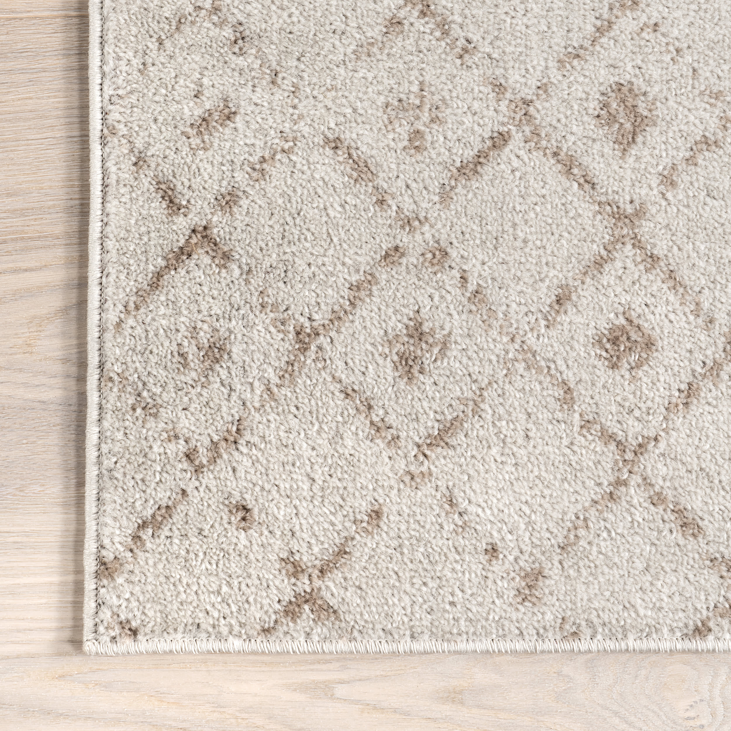 Moroccan Trellis Area Rug - Neutral Beige & Ivory Geometric Pattern - Perfect for Living Room, Bedroom or Boho Home Decor