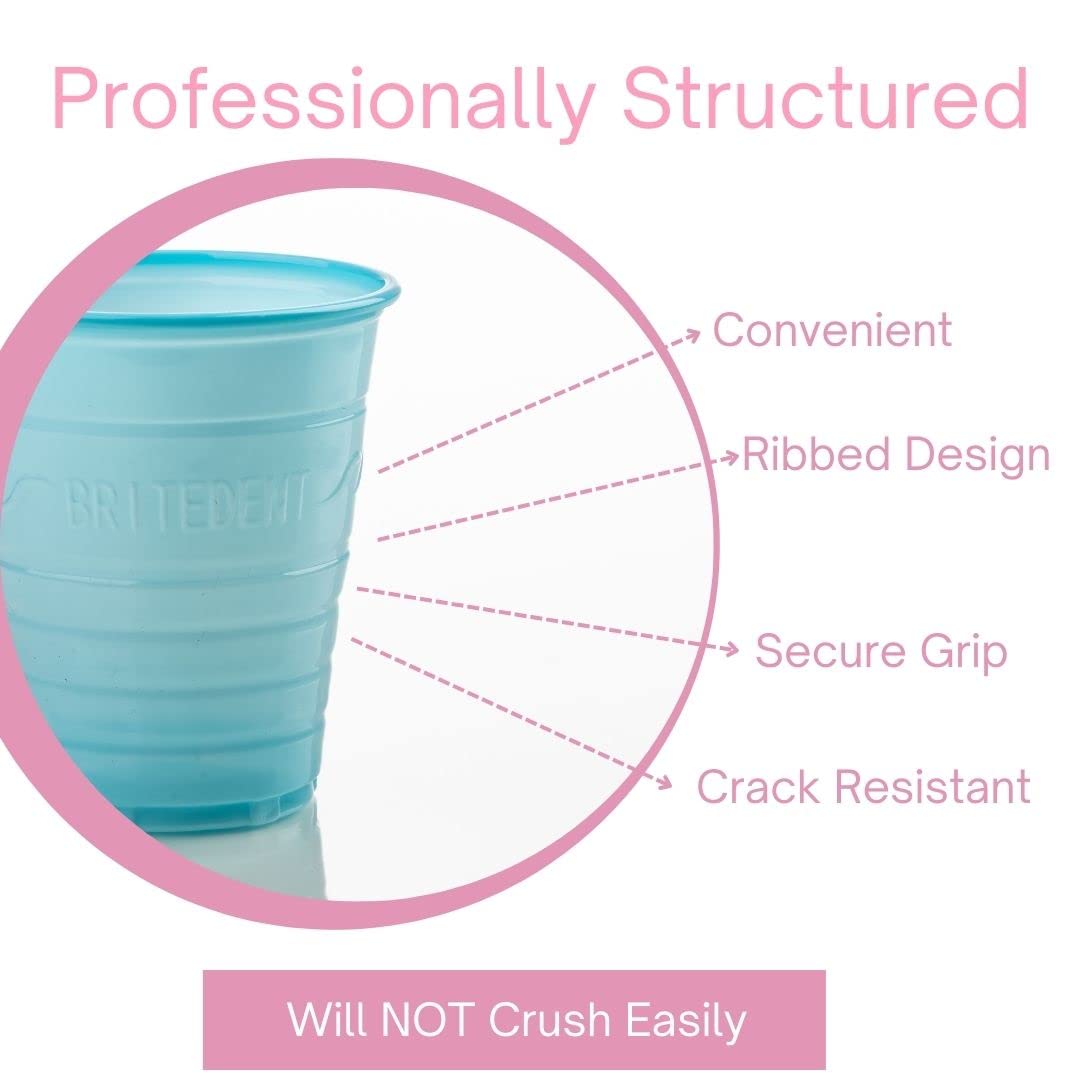 1000 Pack 5 oz Disposable Plastic Cups with Embossed Grip - Small Drinking Cups for Dental Offices, Hospitals, Home, Office & Picnics - Durable Green Plastic Containers for Beverages, Snacks and Party Use