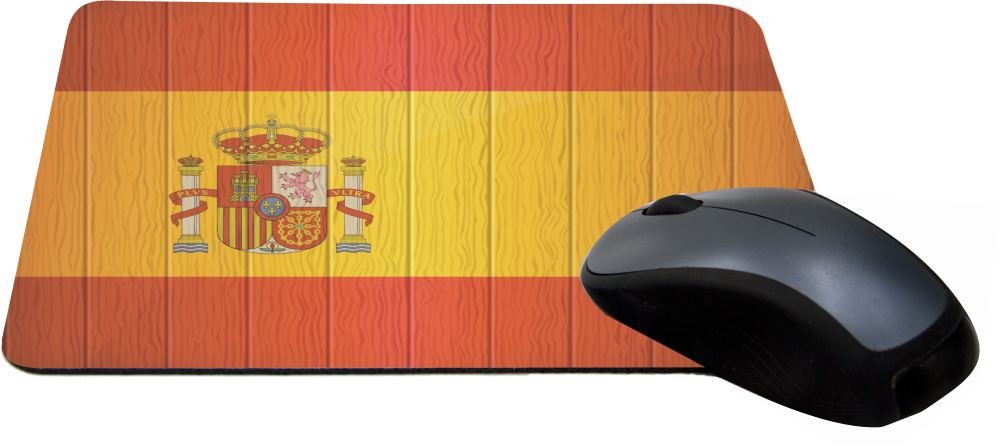 Spain Flag Distressed Wood Design Lightning Series Gaming Mouse Pad (MPSQ-RK-8561) - Perfect for PC Gamers & Office Workstations