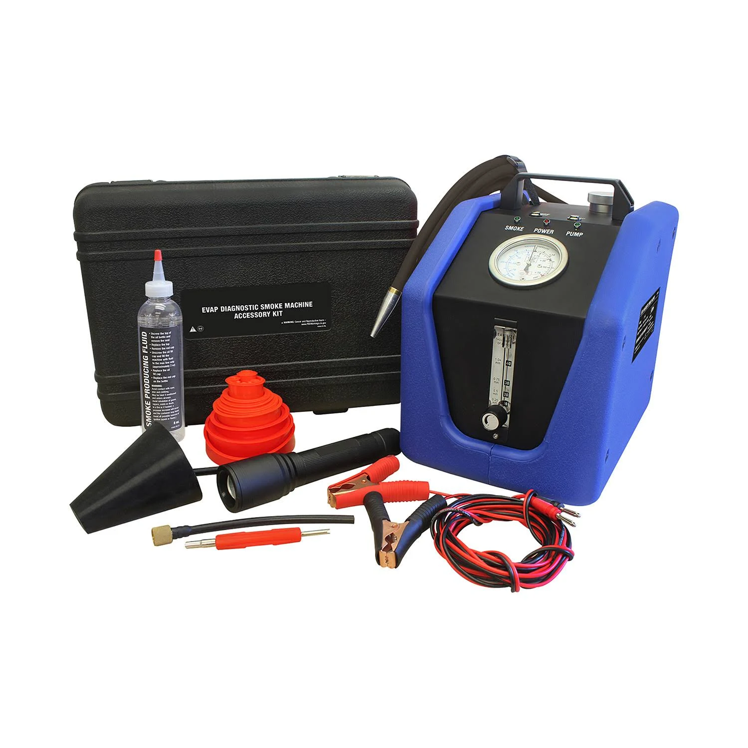 Mastercool 43060 EV Evaporative Diagnostic Smoke Machine with Built-in Compressor - Professional Automotive Leak Detector for AC Systems & EVAP Testing