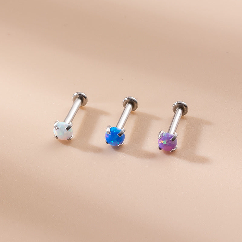 16G AB Zircon Flat Back Cartilage Earrings for Helix, Tragus & Conch Piercing | Hypoallergenic Surgical Steel Body Jewelry | Perfect for Everyday Wear & Special Occasions