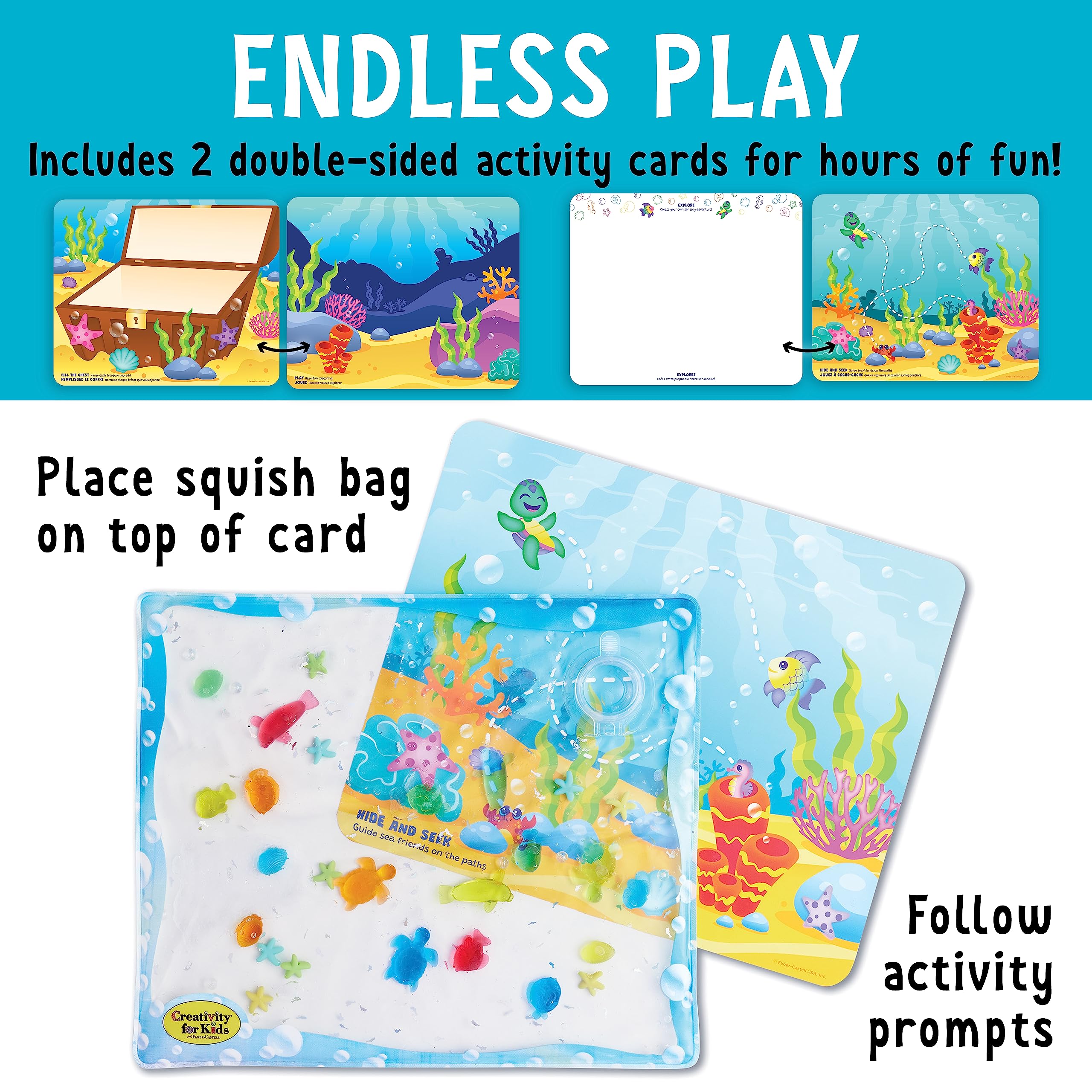 Creativity for Kids Sensory Squish Bag: Ocean Adventure - Sensory Toys for Toddlers Ages 3-5, Motor Skills Development, Stress Relief & Calming Activities - Perfect for Daycare, Preschool Learning & Autism Sensory Play