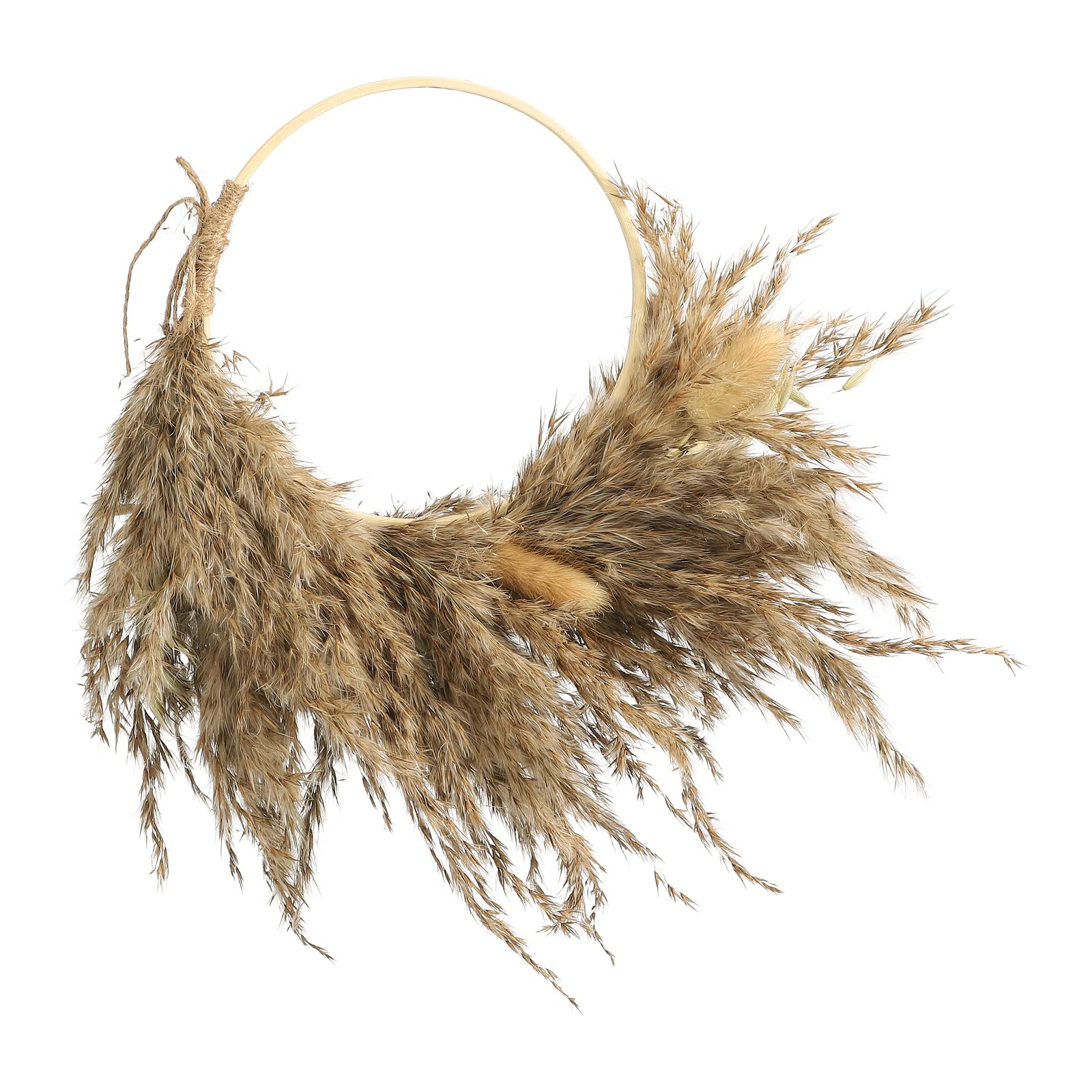 Boho Pampas Grass Wreath for Front Door - Natural Dried Flower Wreath for Wall Decor, Spring Home Decoration, Rustic Farmhouse Wreath - Perfect for Wedding, Living Room & Entryway Decor