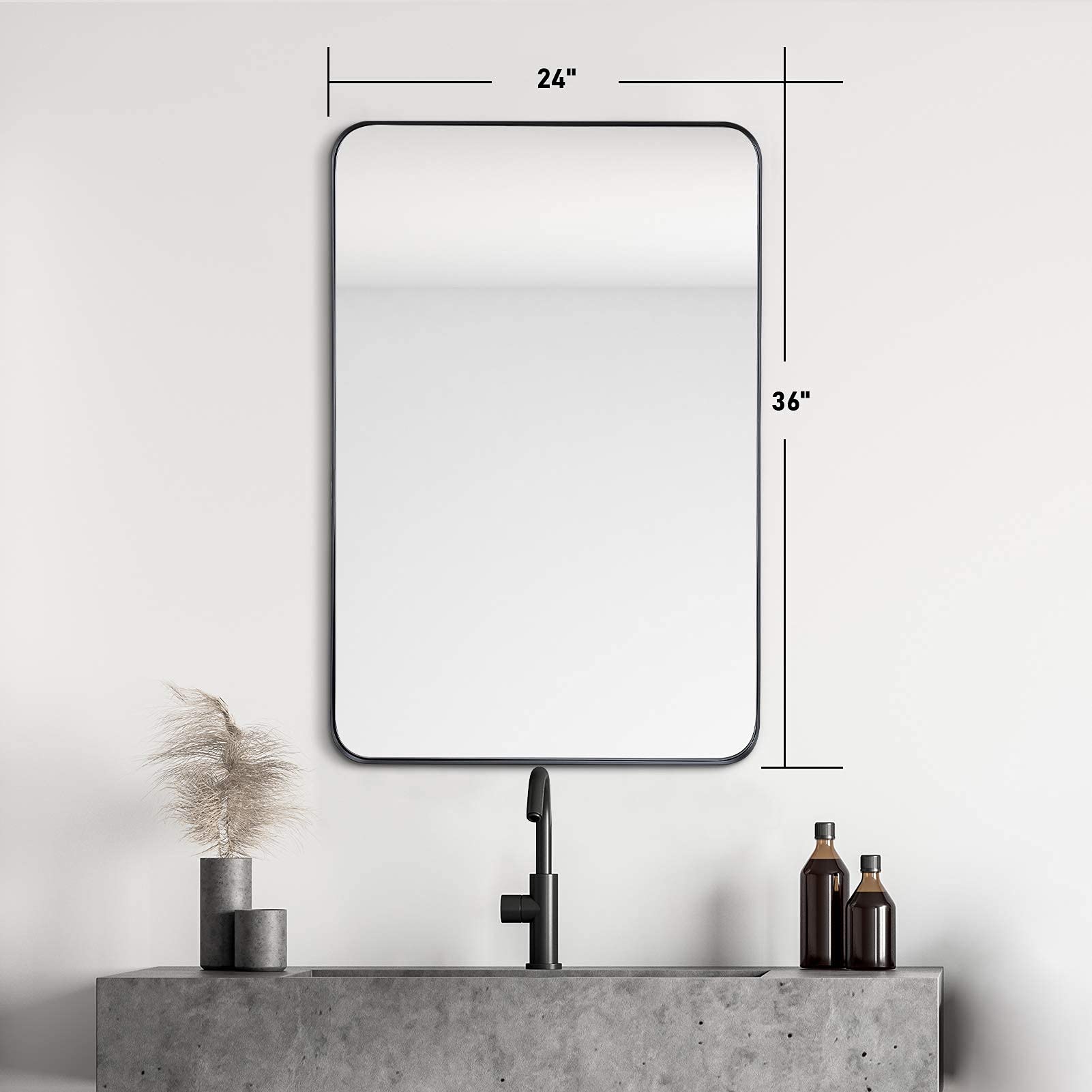 Clavie Bronze Bathroom Mirror 24x36 Inch - Modern Rectangle Wall Mirror for Vanity, Powder Room & Home Decor | Rust-Resistant, Shatterproof Glass