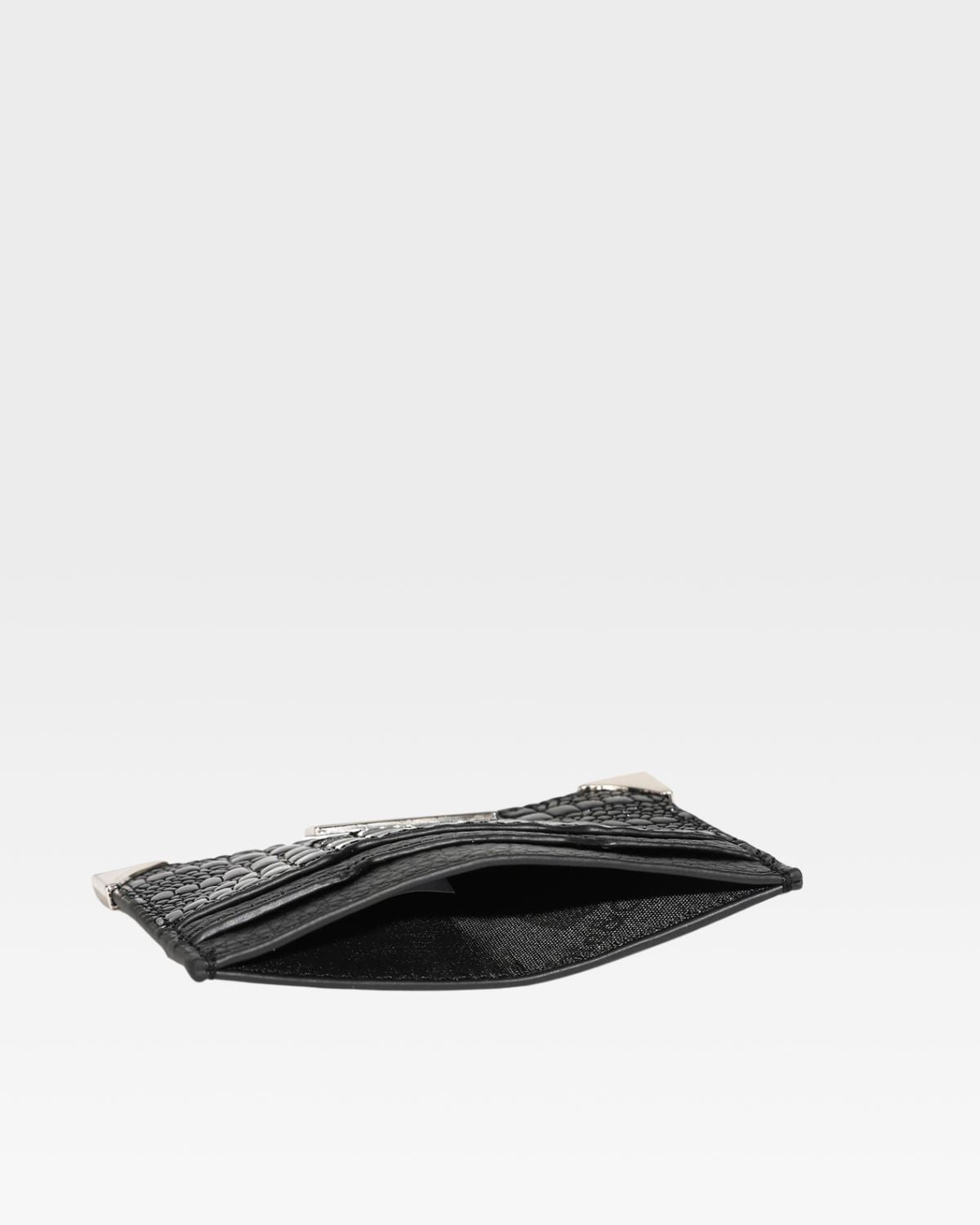 Black Croc Card Holder Wallet - Slim RFID Blocking Credit Card Case for Men & Women - Perfect for Travel, Shopping & Everyday Use