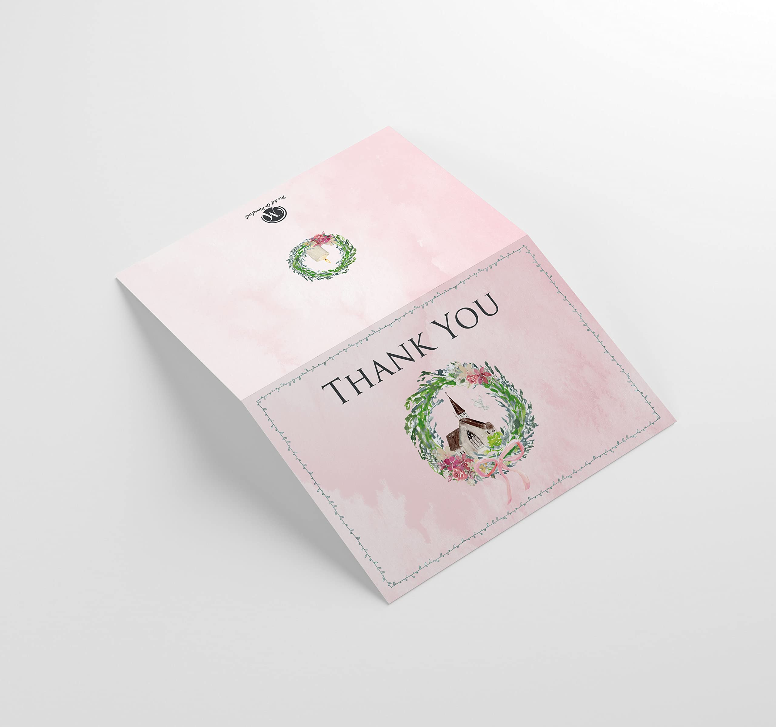 Watercolor Baptism Invitation Cards for Girls - 25 Thank You Cards with Envelopes - Elegant Christian Baptism Party Stationery - Perfect for Church Celebrations & Religious Events