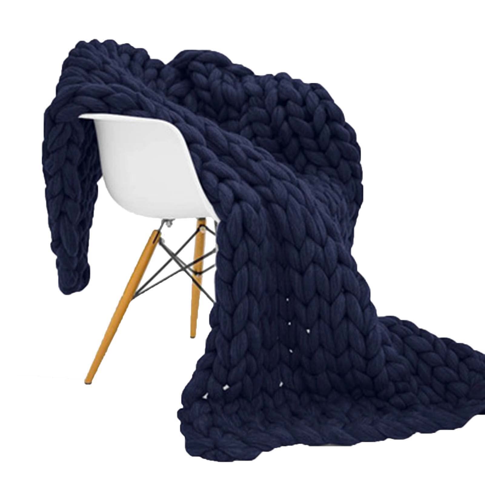 Soft Chunky Knit Chenille Throw Blanket 59x79 Inches (150x200cm) - Cozy Machine Washable Blanket for Couch, Bed, Sofa, Travel & Camping - Perfect for Home Decor, Gifts & Winter Warmth