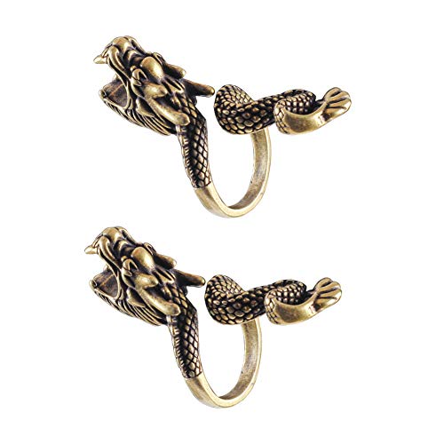 2 Pack Metal Gold Dragon Ring Holder - Stylish Ring Finger Stand for Women & Men - Perfect for Jewelry Display, Home Decor, and Gift Giving