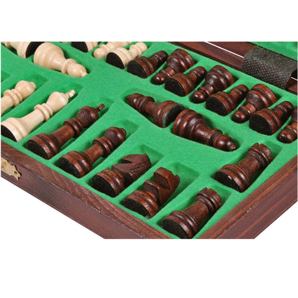 **Portable Wooden Chess Set - Handmade Solid Wood Folding Chessboard with International Chess Pieces for Kids & Students - Perfect for Travel, School, and Family Game Nights**