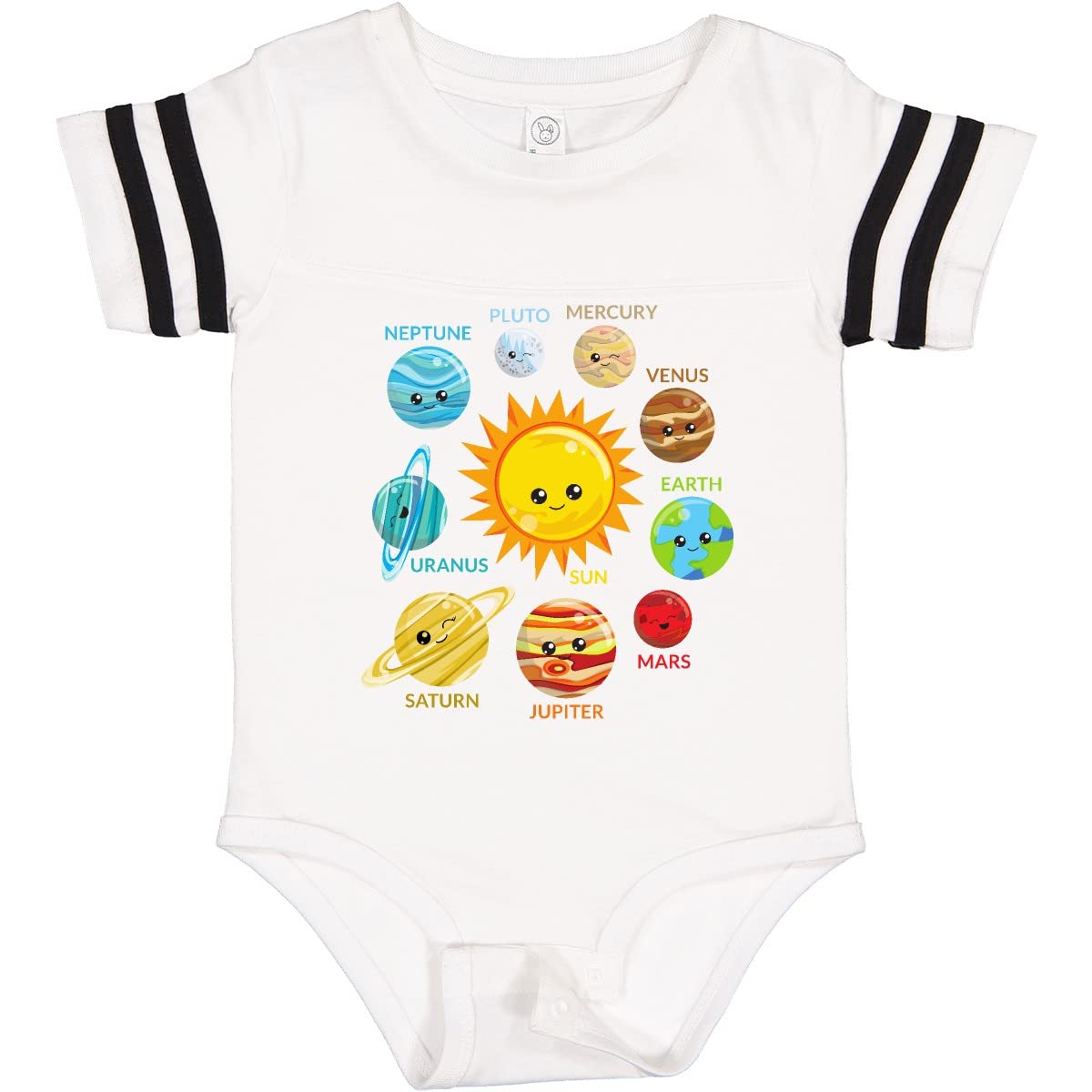 Inktastic Cute Planets Solar System Space Cosmos Galaxy Baby Bodysuit - Adorable Astronomy Outfit for Infants & Toddlers - Perfect for Space-Themed Birthday Parties, Nursery Photos & Science Enthusiast Families