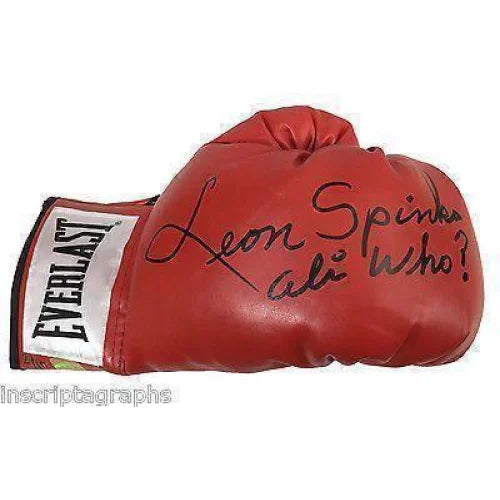Leon Spinks Signed Boxing Glove #D/10 - Authentic Muhammad Ali Rival Autograph - Collectible Memorabilia for Boxing Fans & Sports Enthusiasts - Perfect for Display in Man Cave, Sports Bar, or Gift for Boxing Lovers