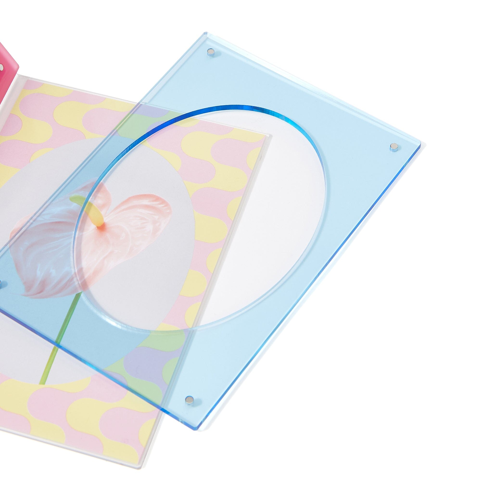 Vibrant Pink and Blue Acrylic Picture Frame - Perfect for Home Decor, Office Display, and Gift Giving