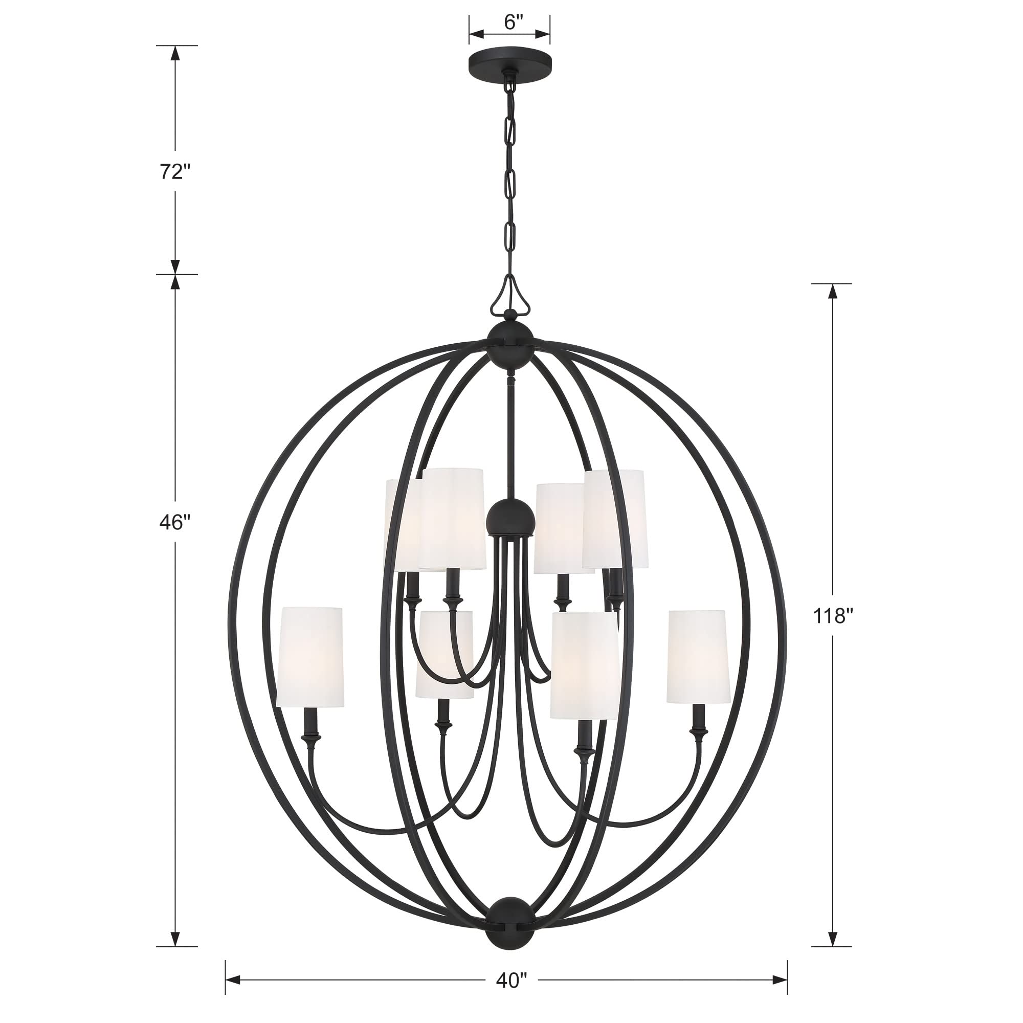 Crystorama Libby Langdon Sylvan 8-Light Polished Nickel Chandelier - Elegant Dining Room Lighting Fixture for Modern Home Decor