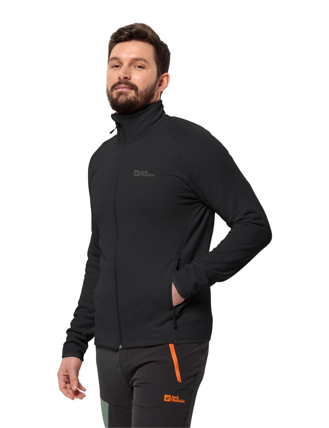 Jack Wolfskin Baiselberg FZ M Fleece Jacket for Men & Women - Black, XL - Warm Winter Outdoor Hiking & Camping Coat