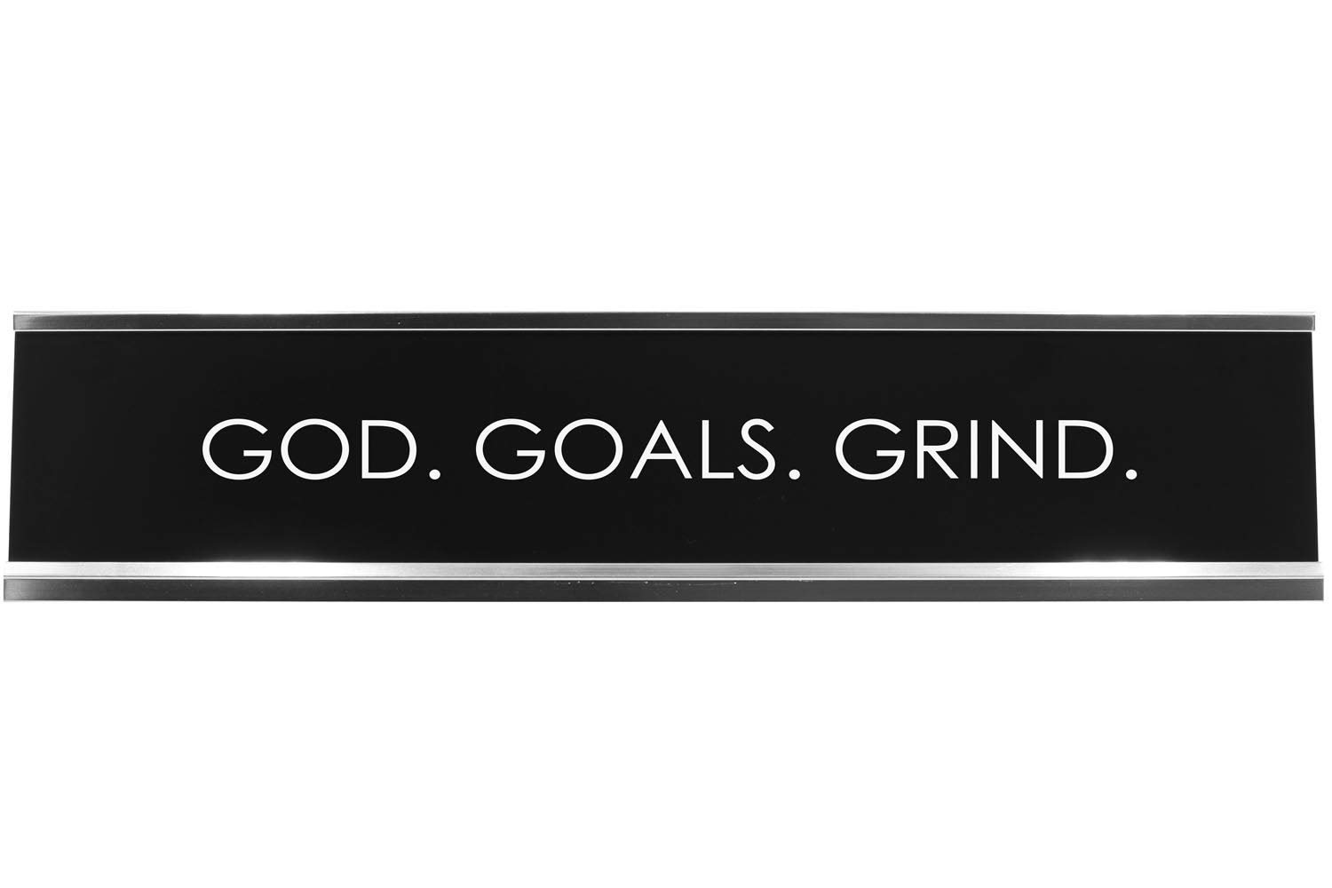ByLITA GOD Goals Grind Motivational Desk Sign - Inspirational Office Decor for Work, Home & Gifts - Perfect for Workstations, Desks & Study Spaces