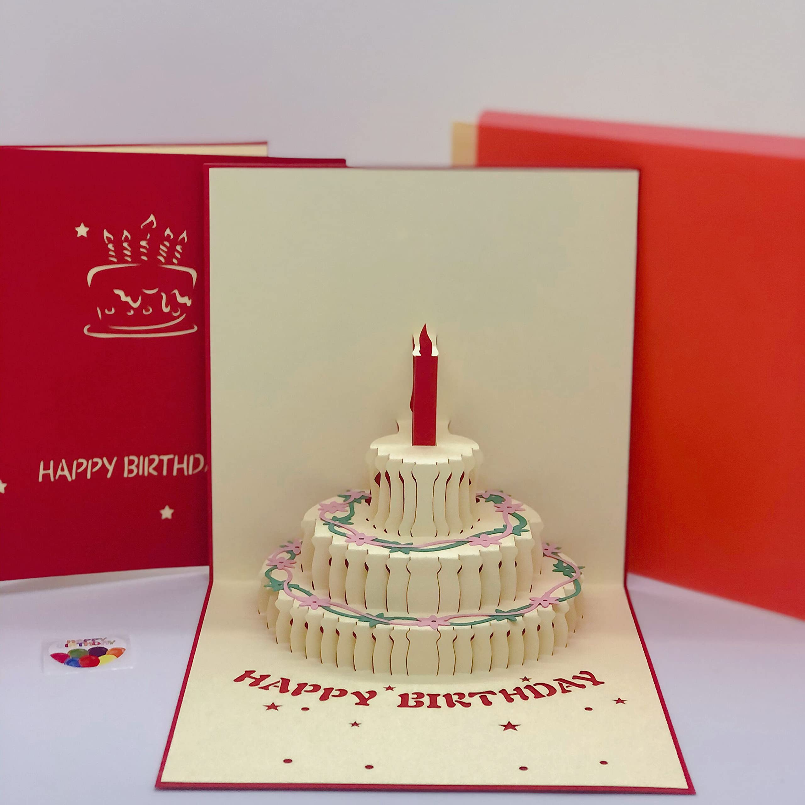 3D Birthday Cake Pop Up Card - Greeting Card for Friends & Family Gifts