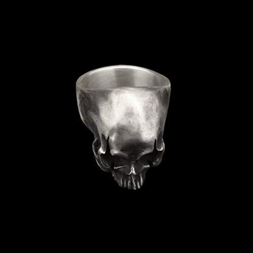 925 Sterling Silver Skull Ring for Men - Gothic Punk Jewelry, Scar No Jaw Design, Perfect Christmas Gift for Him - Ideal for Halloween, Biker Style & Edgy Fashion
